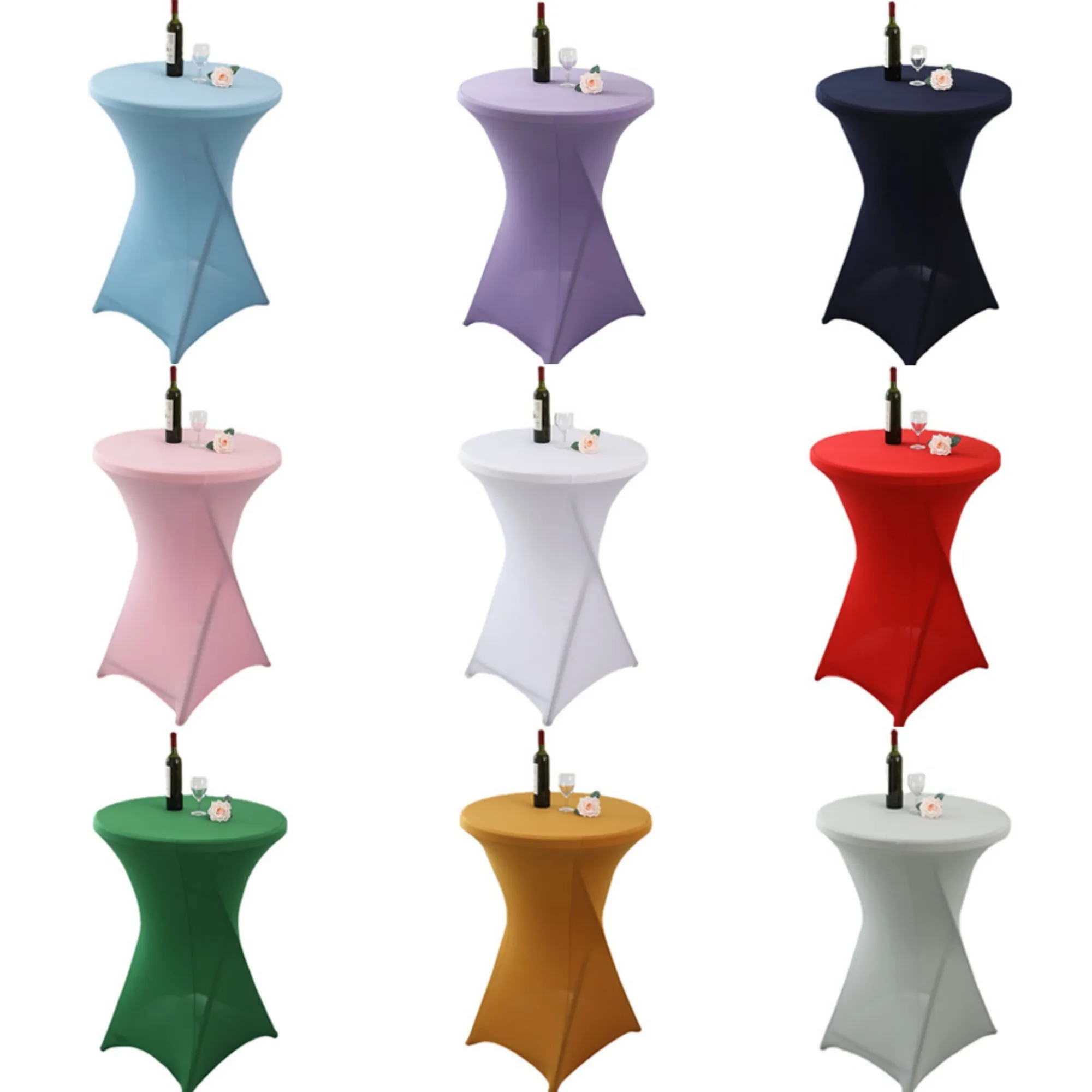 MOQ 1PCS Cocktail Tablecover Dyesublimation Round Tablecloth 8