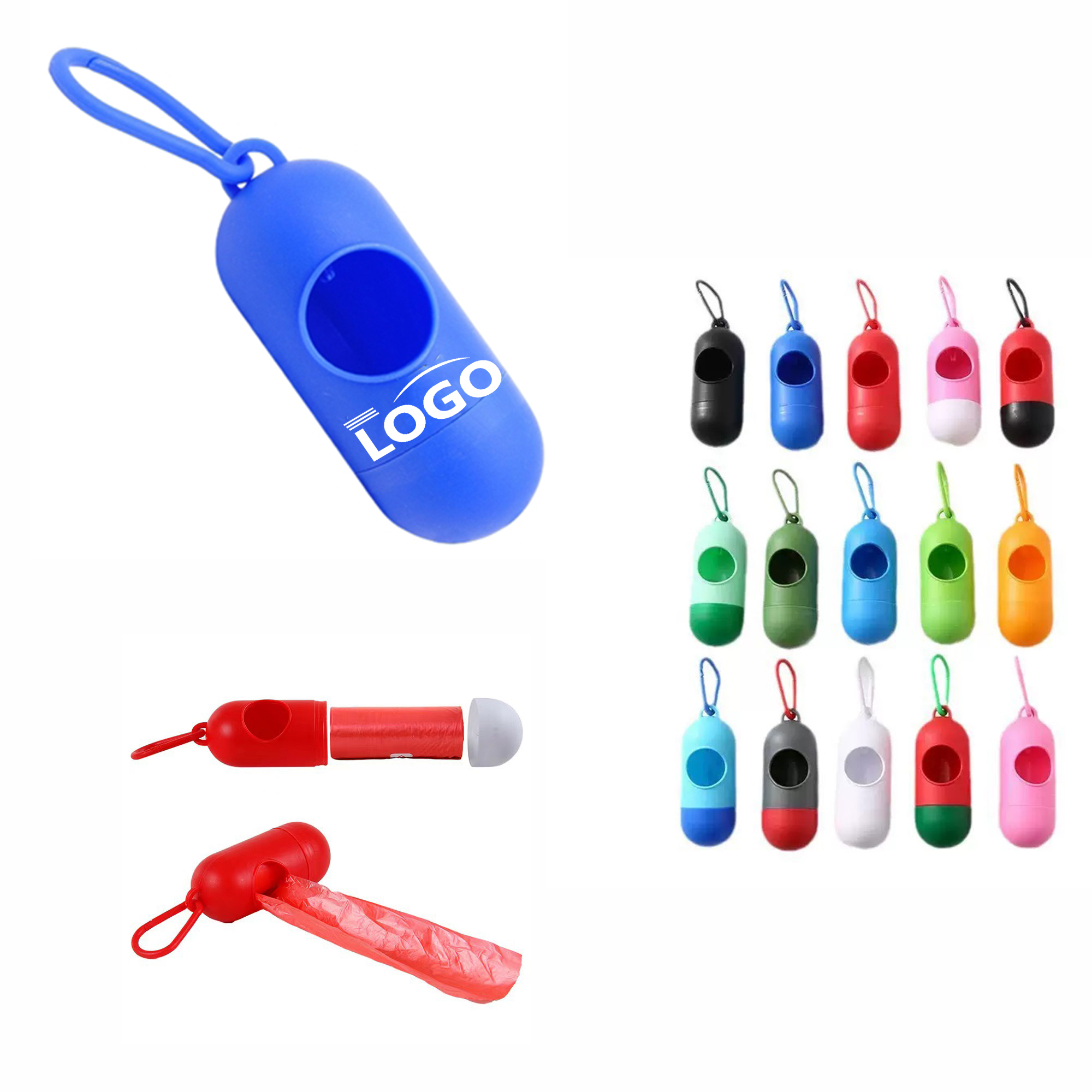 Portable Capsule Pet Garbage Bag With Hook MOQ 10pcs 4