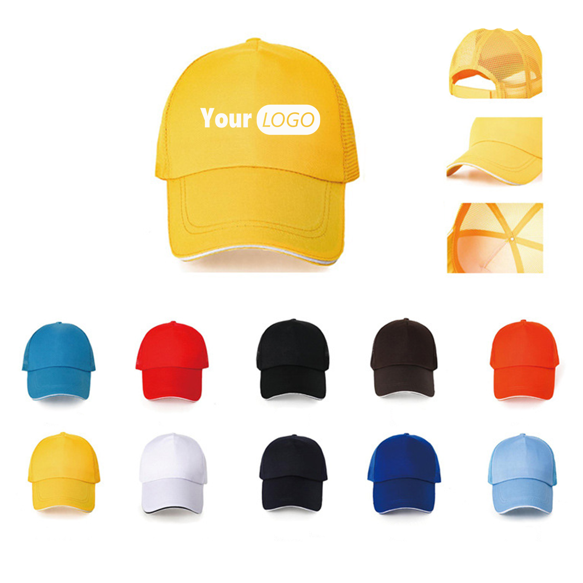 Adjustable Polyester Baseball Trucker Cap MOQ25