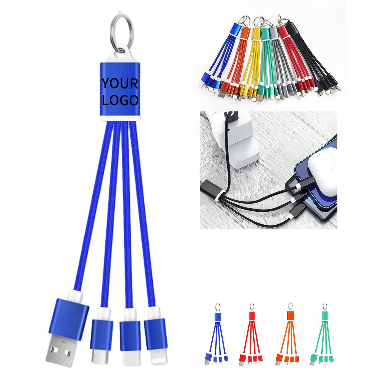 3in1 Cable Keychain for Travel Charging