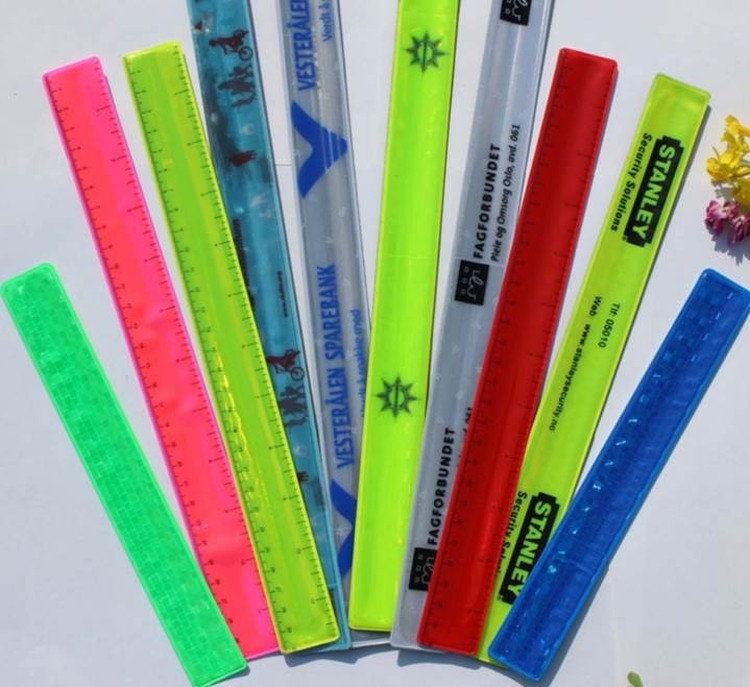 reflective slap band reflective pvc ruler wristband slap band bracelet dpat349 print leaders inc