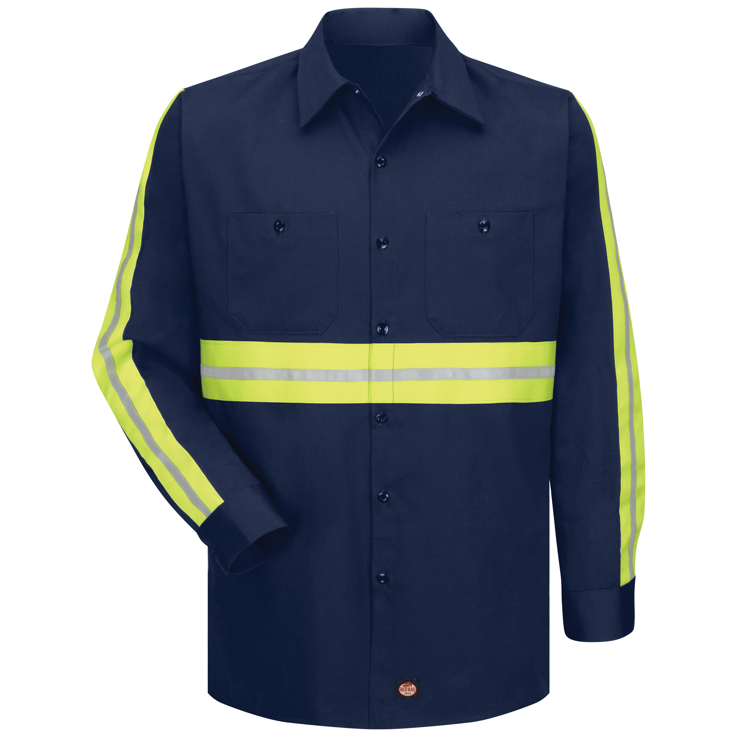 Red Kap® Long Sleeve Enhanced Visibility Cotton Work Shirt