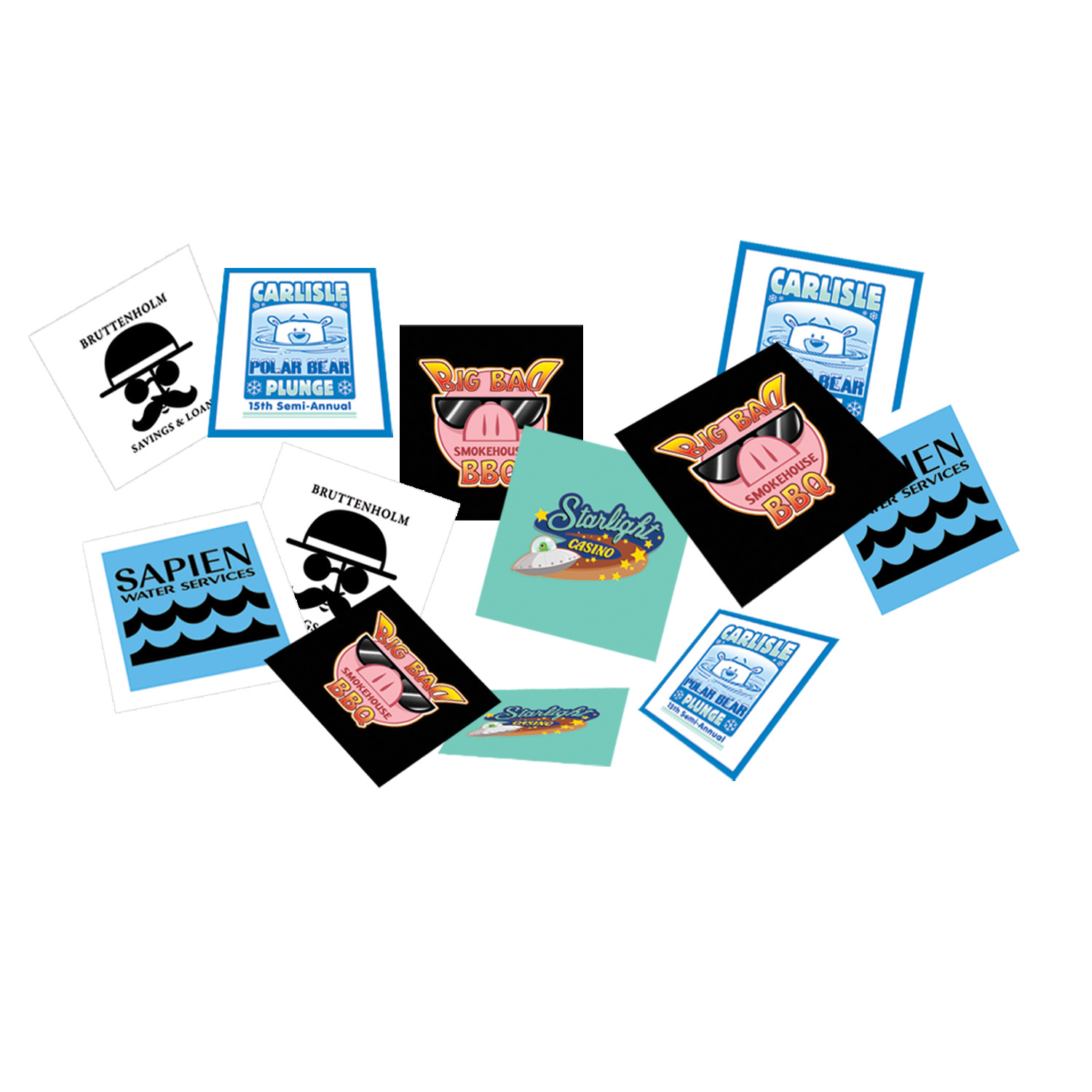 1 3/8" x 1 3/8" Custom Printed Square Confetti 3
