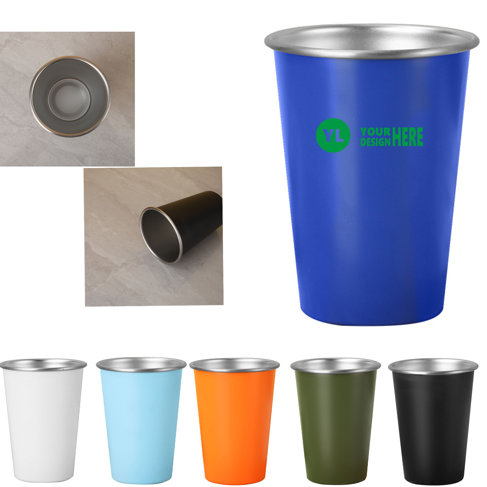 Stainless Steel Beer Cups Customizable Logo 3