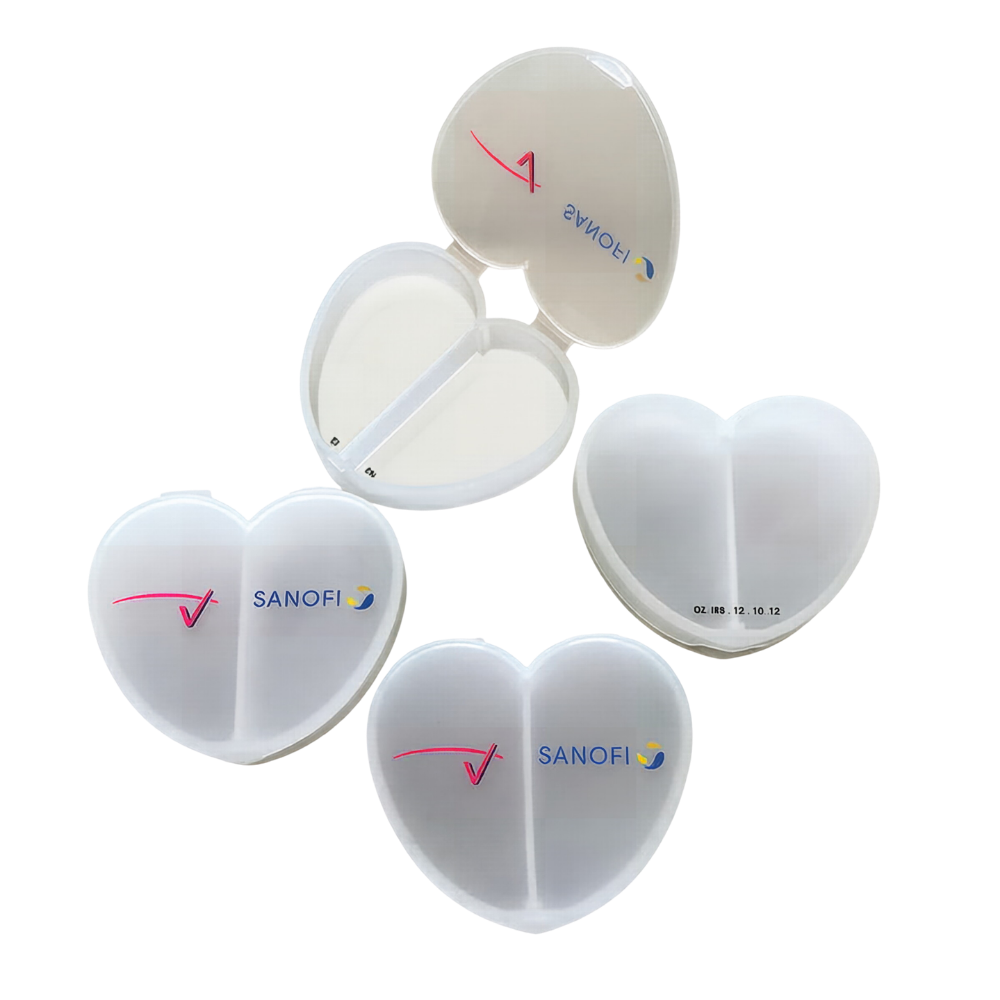 Bpa Free Food Grade Magnetic Pp Heart Shaped Pill Organizer Box
