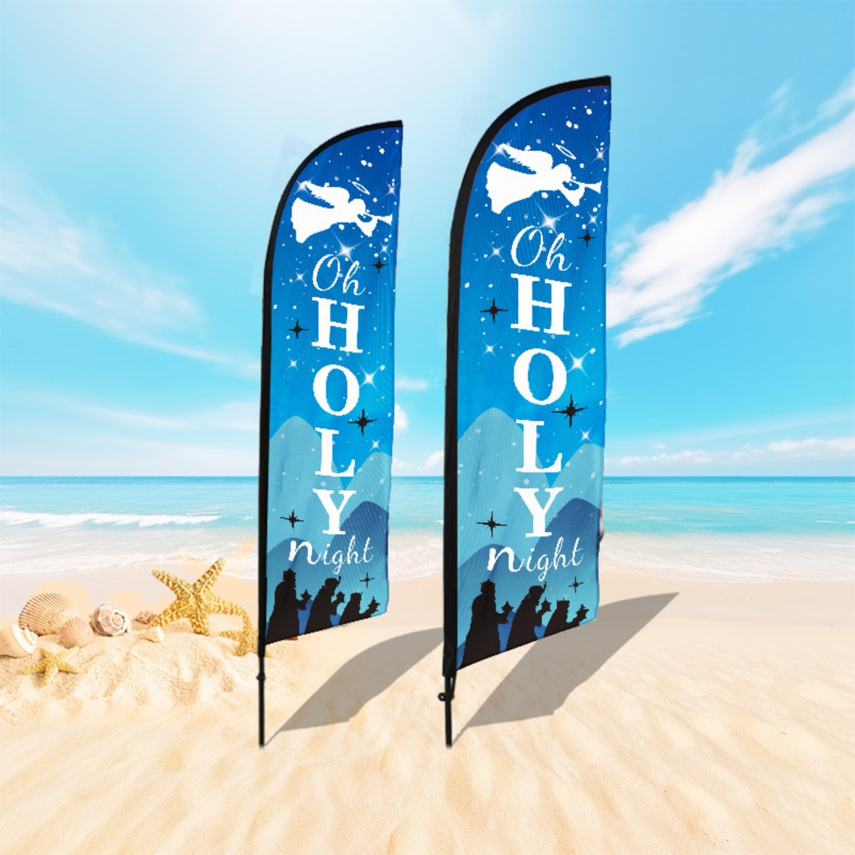 Wind-Resistant Christmas Sale Beach Flag for Outdoor Advertising 8