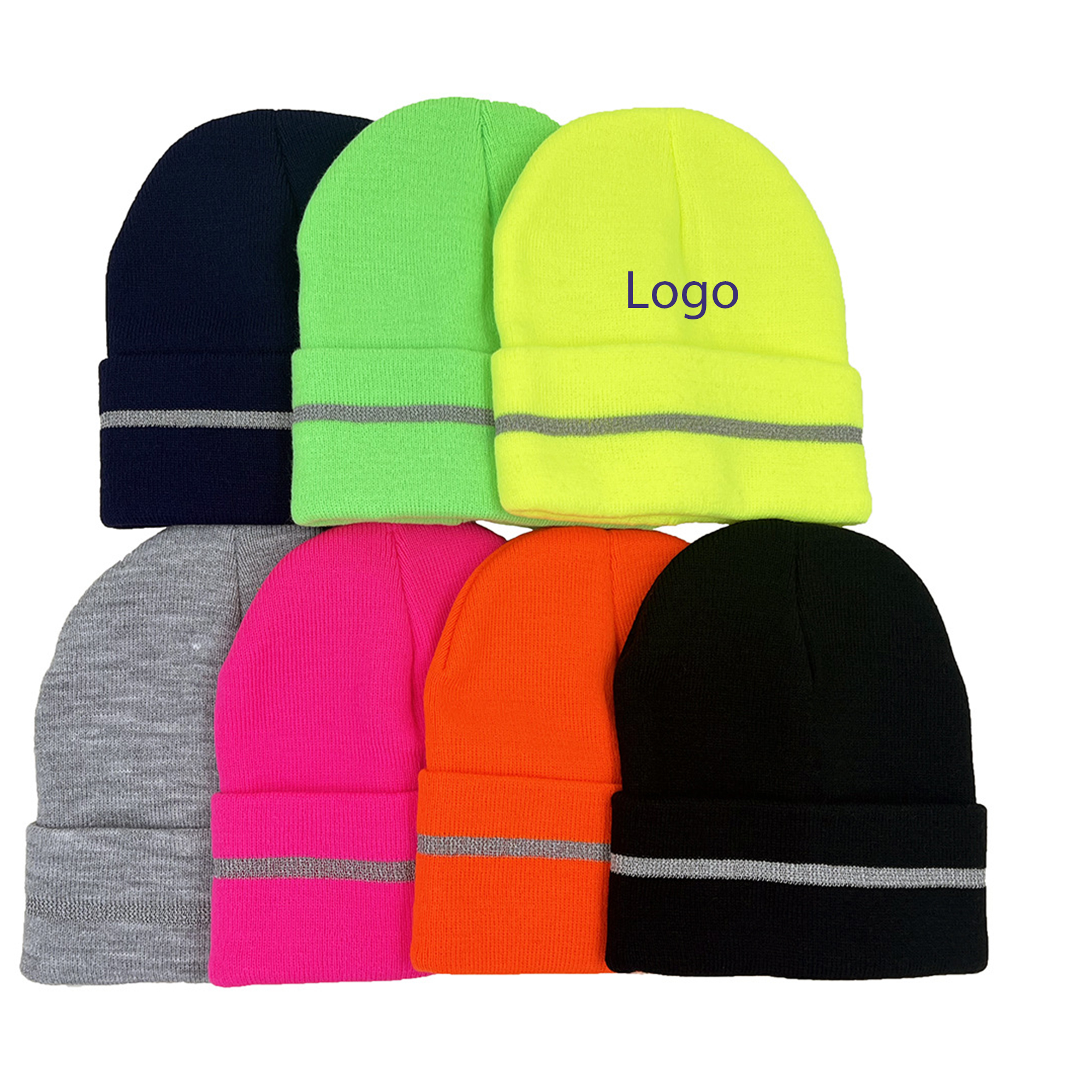 Vivid Knit Beanie with Reflective Stripe 4