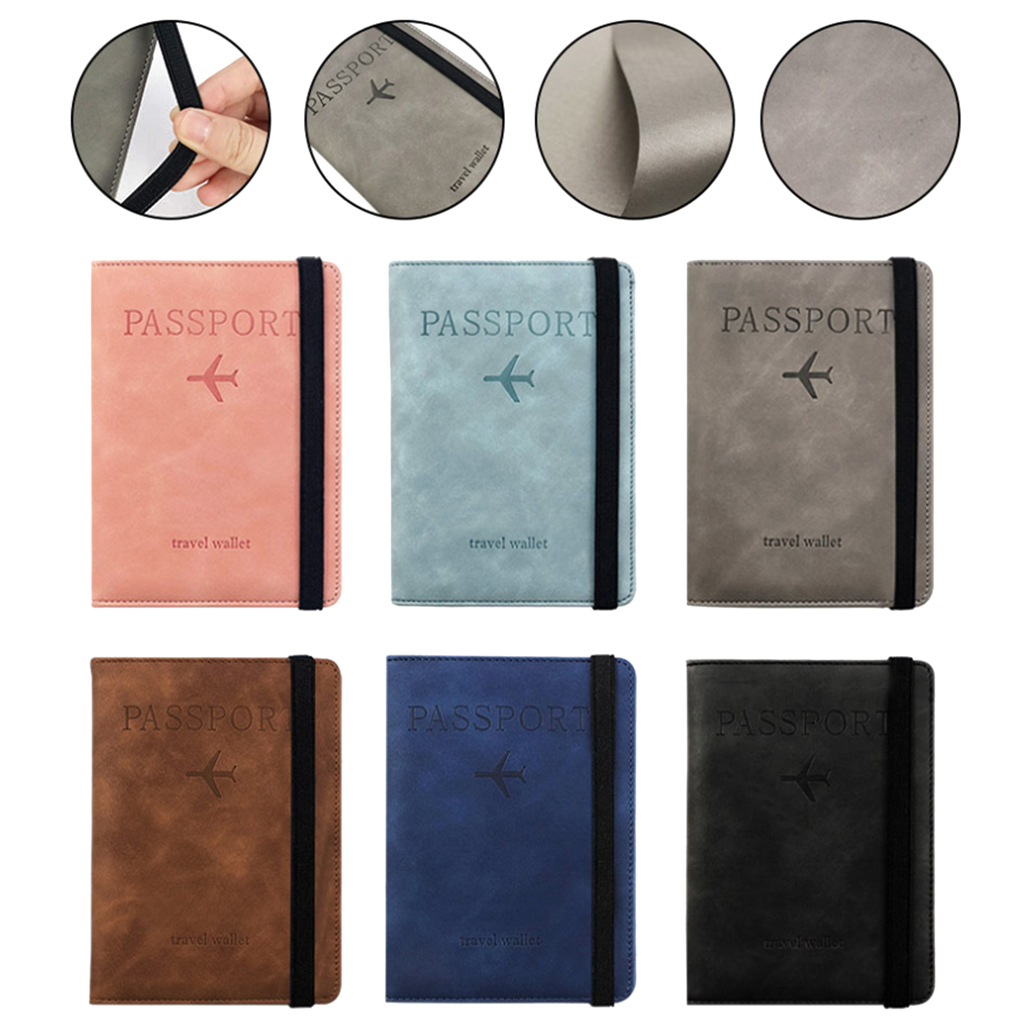 PU Leather RFID Blocking Travel Passport Holder 3