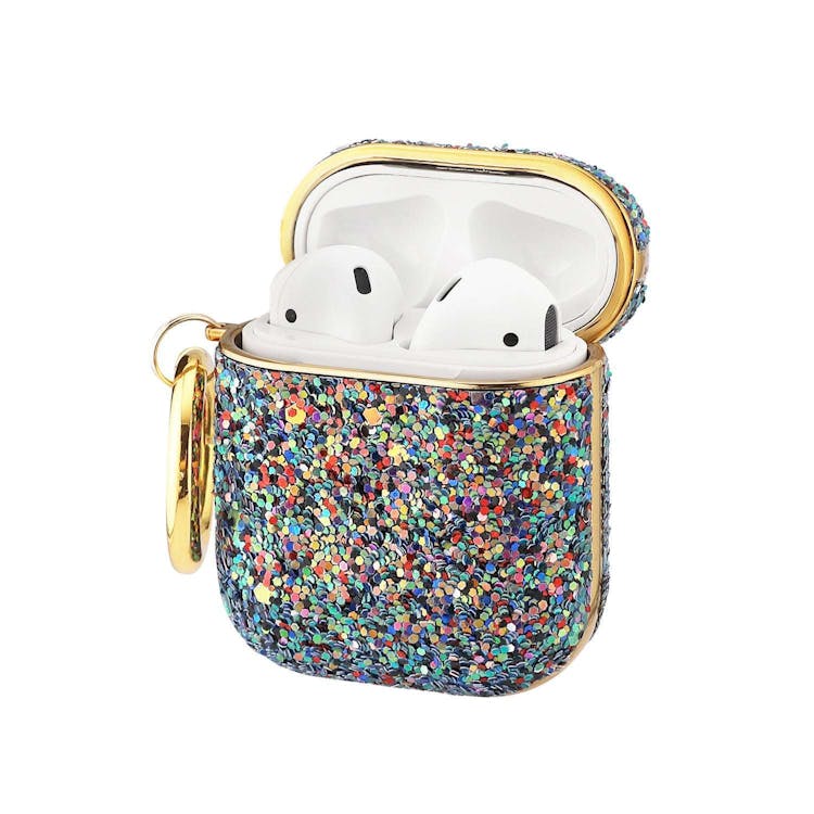AirPods Cases - Purple Sparkle with Clip 3