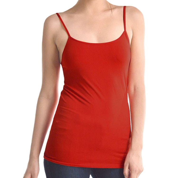 Women's Camisoles - Red Poly One Size Fits Most 3