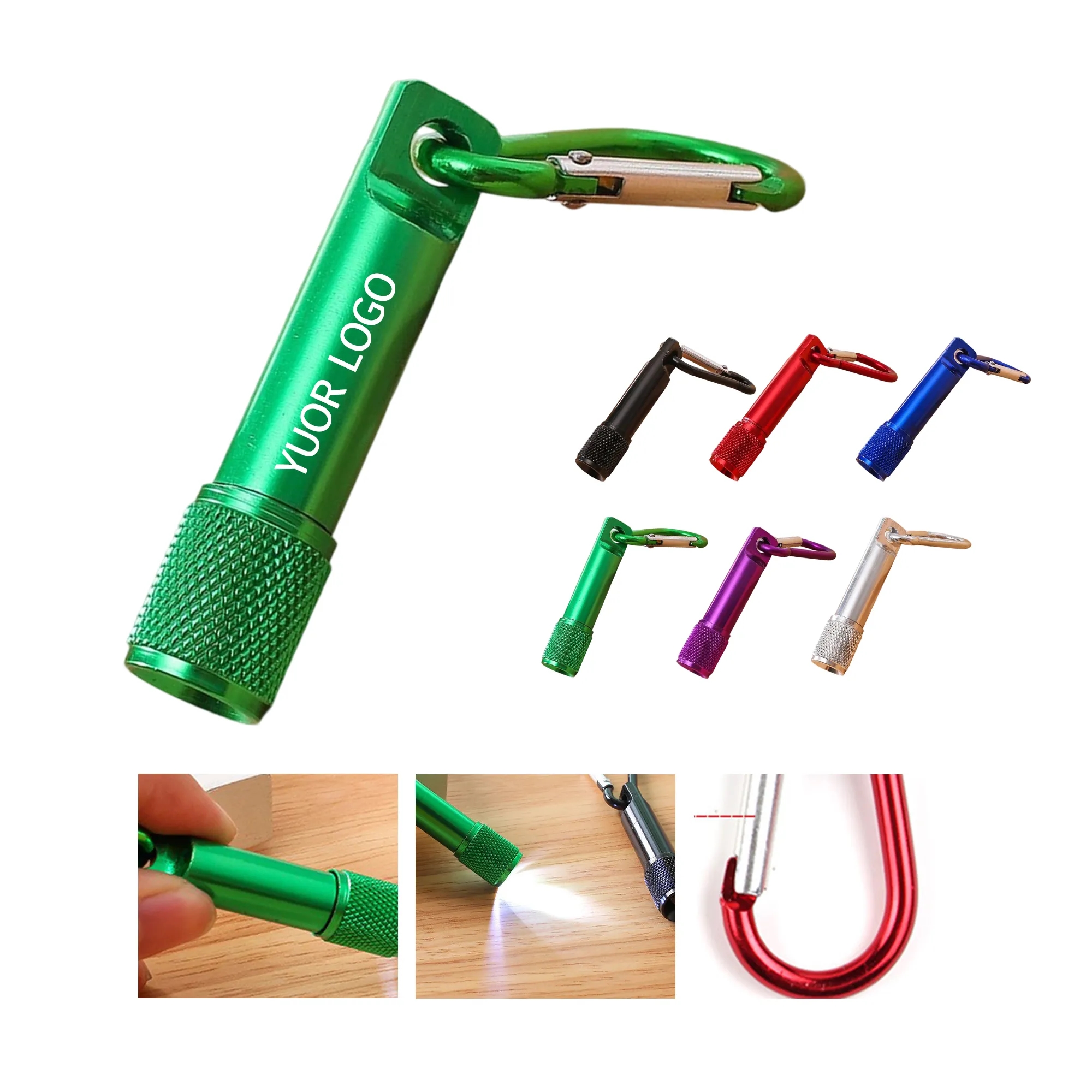 Mini Carabiner Flashlight with Bright LED Light