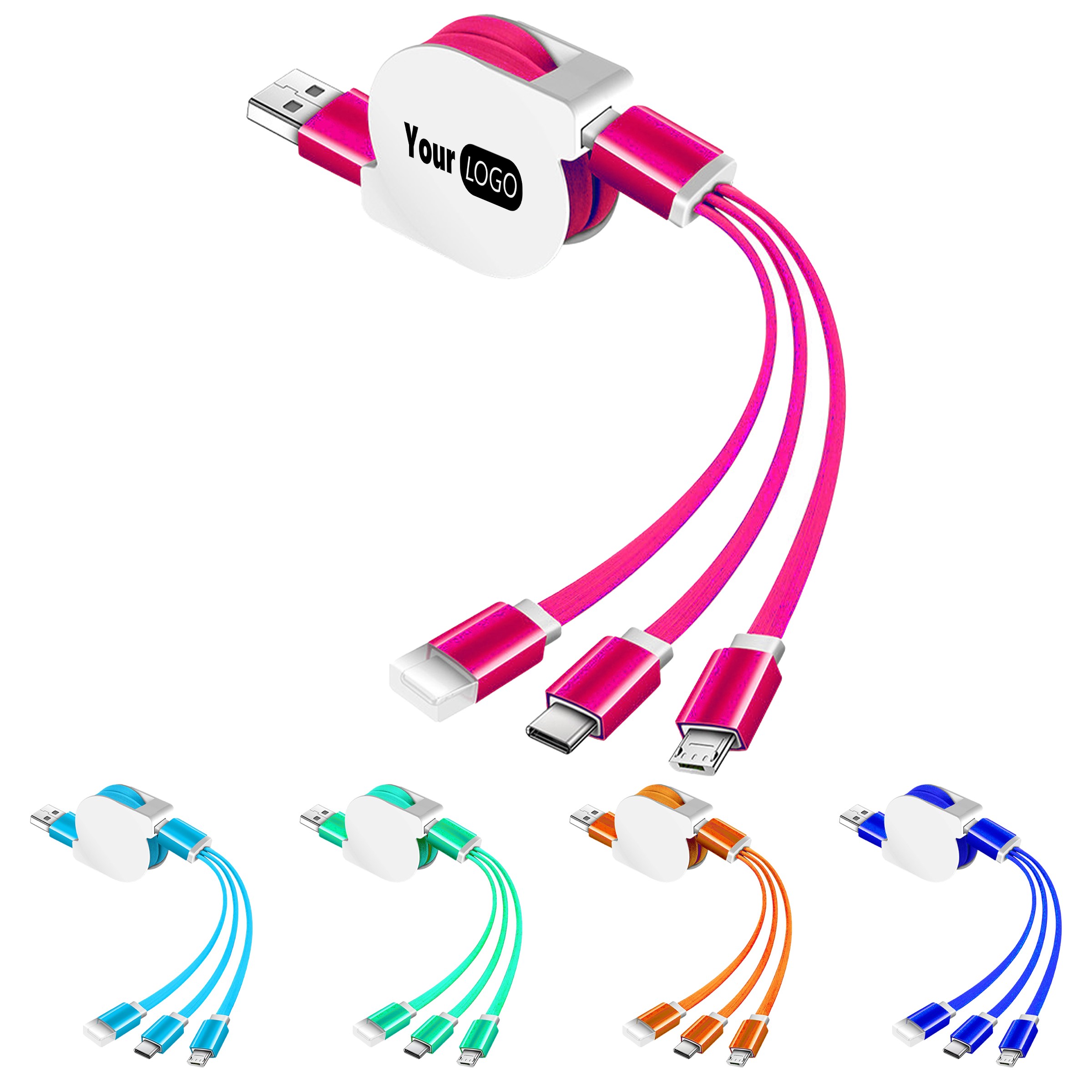 Aluminum Versatile 3-In-1 Lanyard Charging Cable For Power