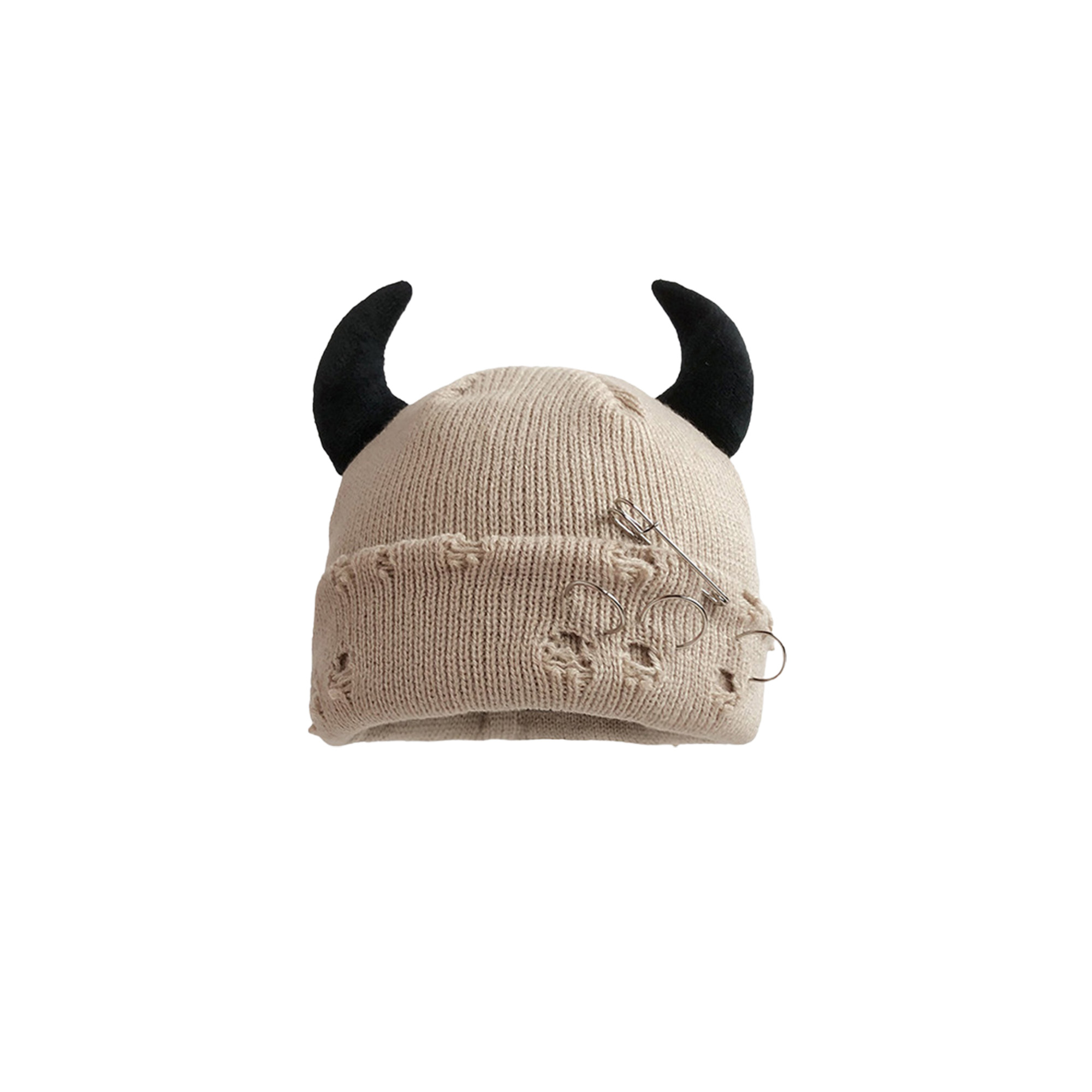 Custom Logo Horned Winter Knitted Hat 17