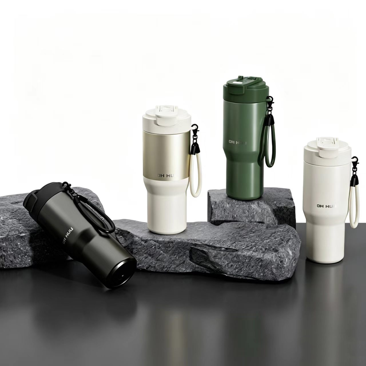 700&1000ML Insulated Stainless Steel Giant Tumbler With DualSip Lid And Carrying Rope For Travel&Car