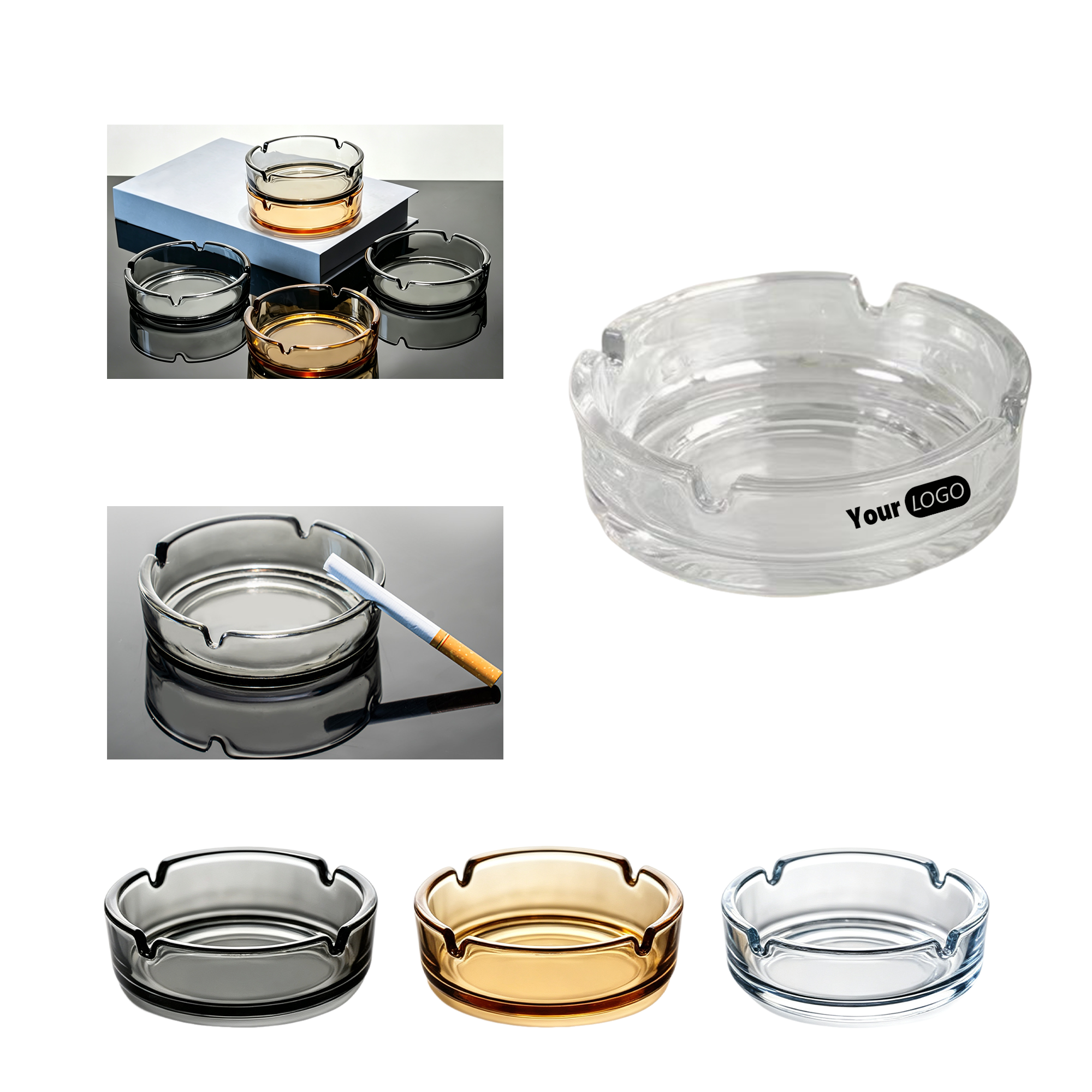 3.9 Inch Round Glass Ashtray 2