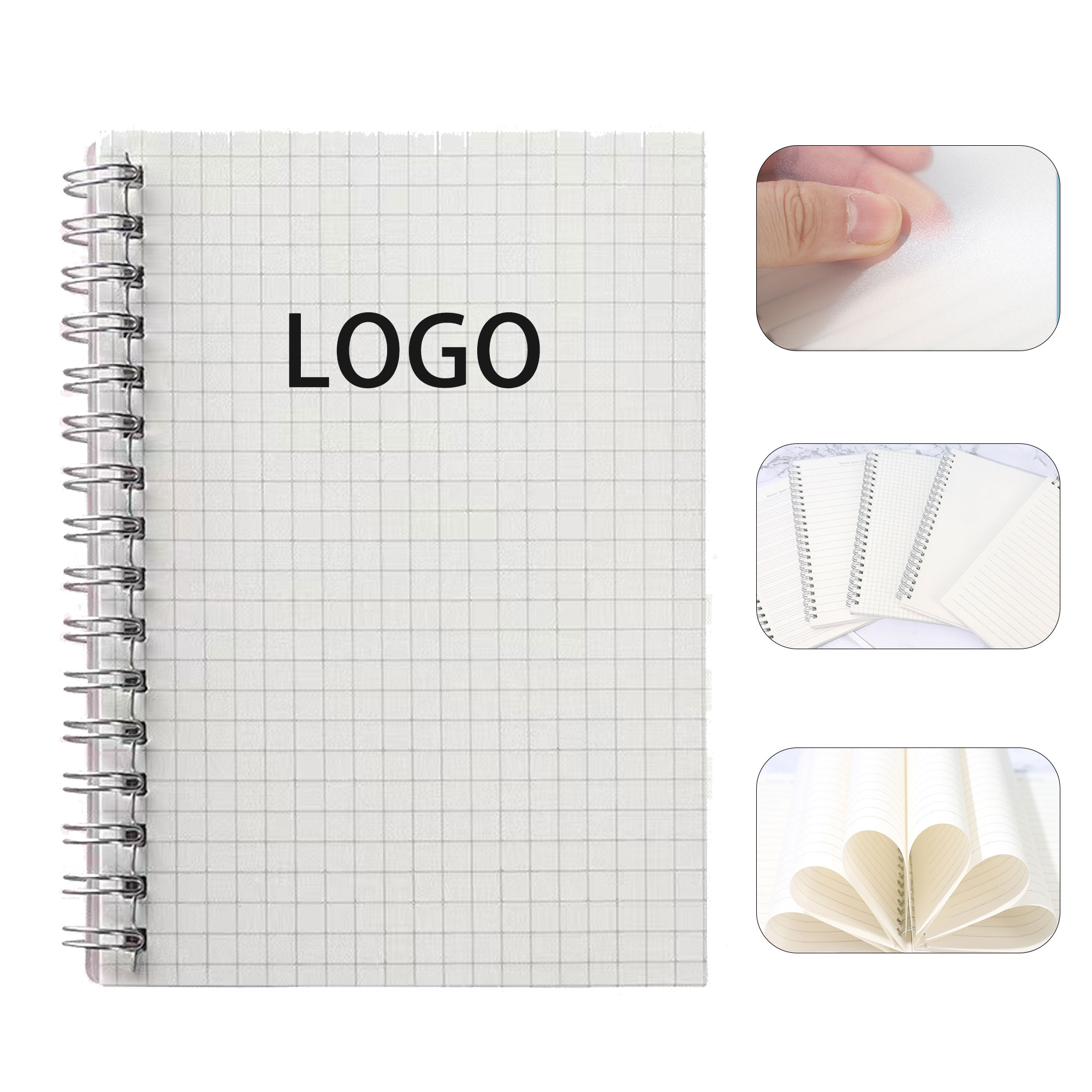 A5 PP Coil Grid Notebook 6