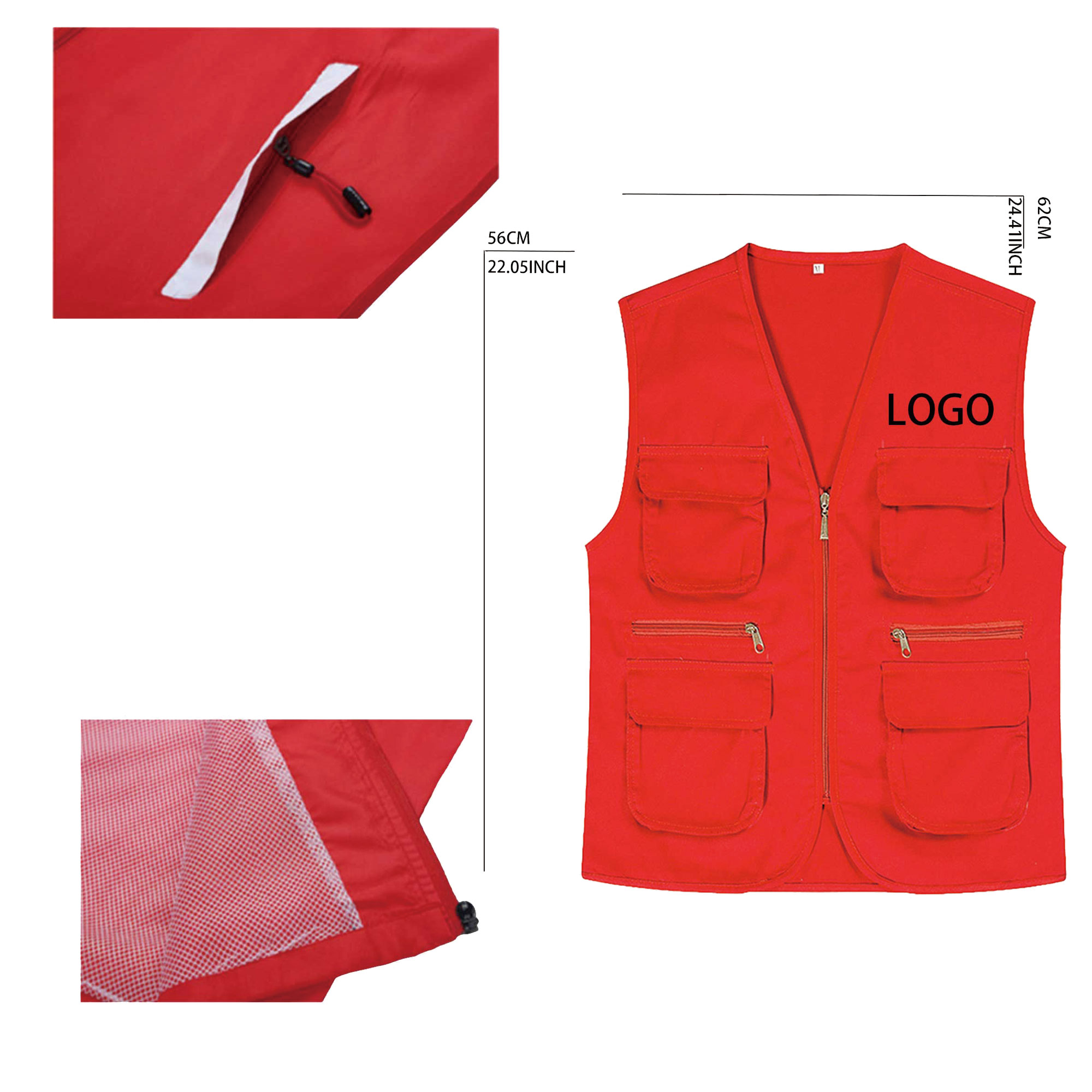Multi - Pocket Polyester Volunteer Waistcoat 4