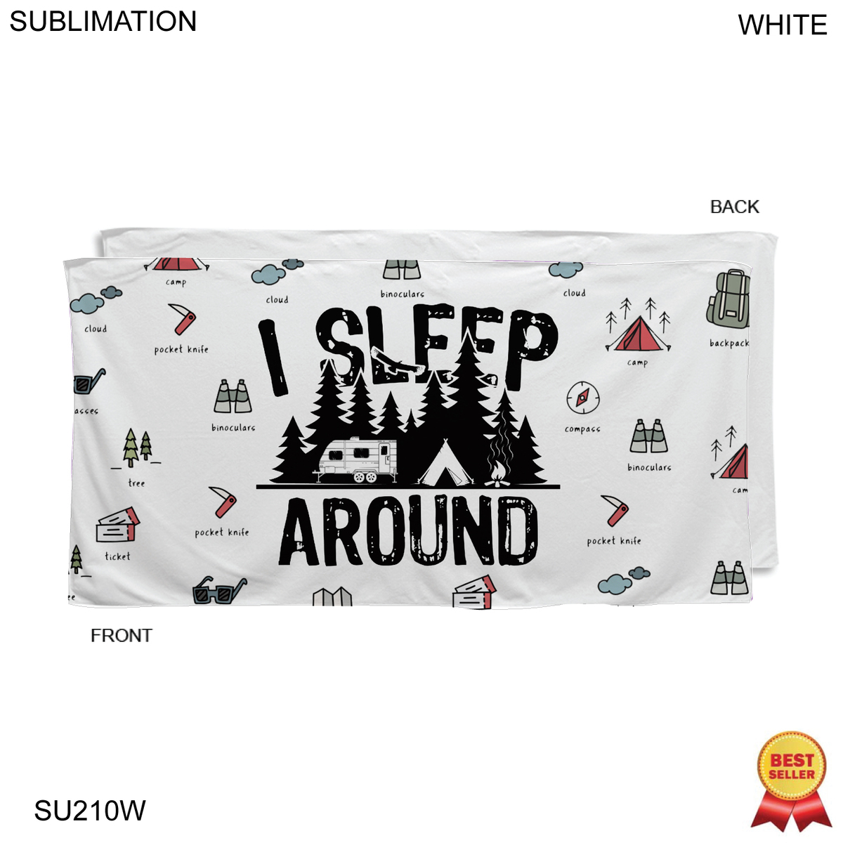 Camping Towel in Absorbent and Compact Microfiber DriLite Terry, 30x60