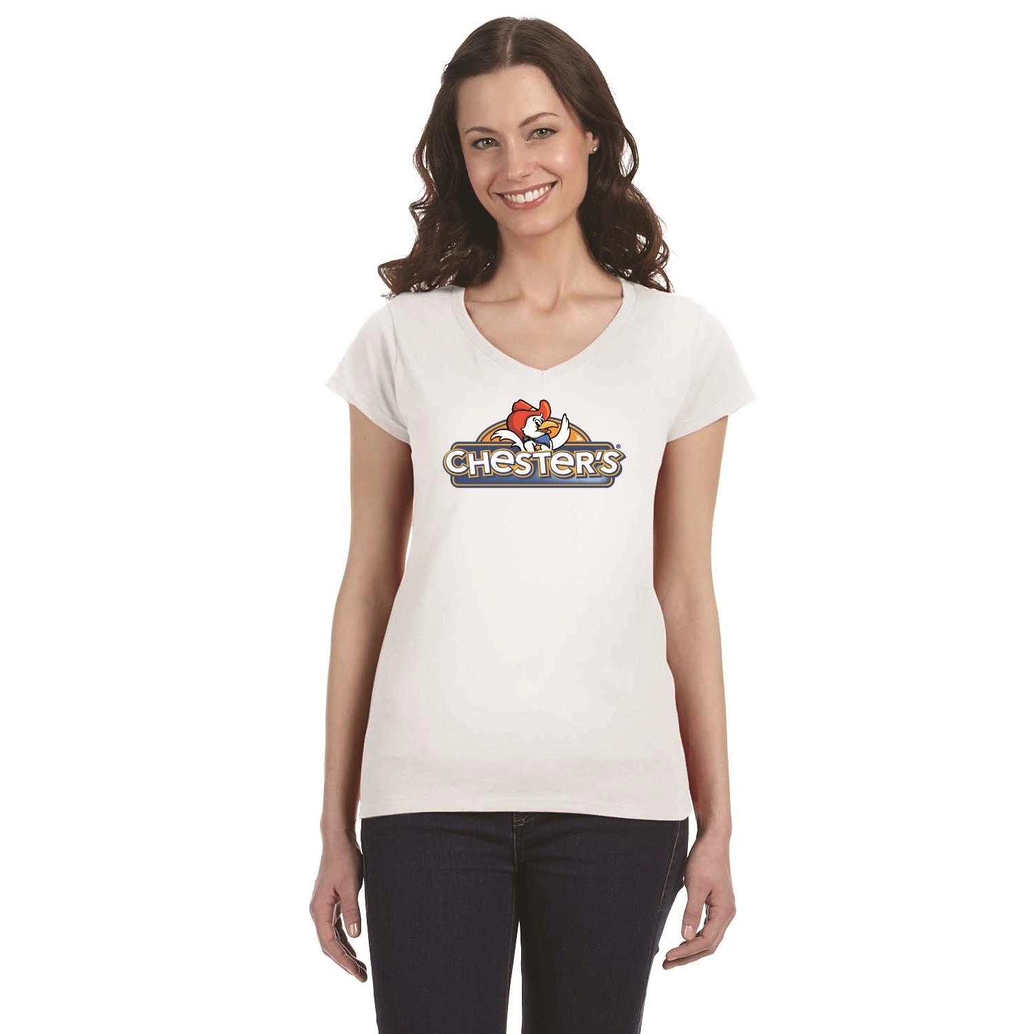 Gildan ladies' Softstyle 4.5 oz Fitted V-Neck T-Shirt 2