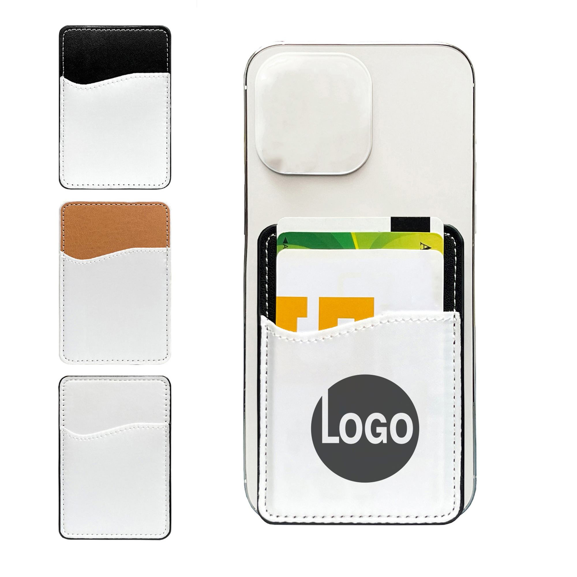 PU Leather Phone Card Holder with Adhesive Back 8