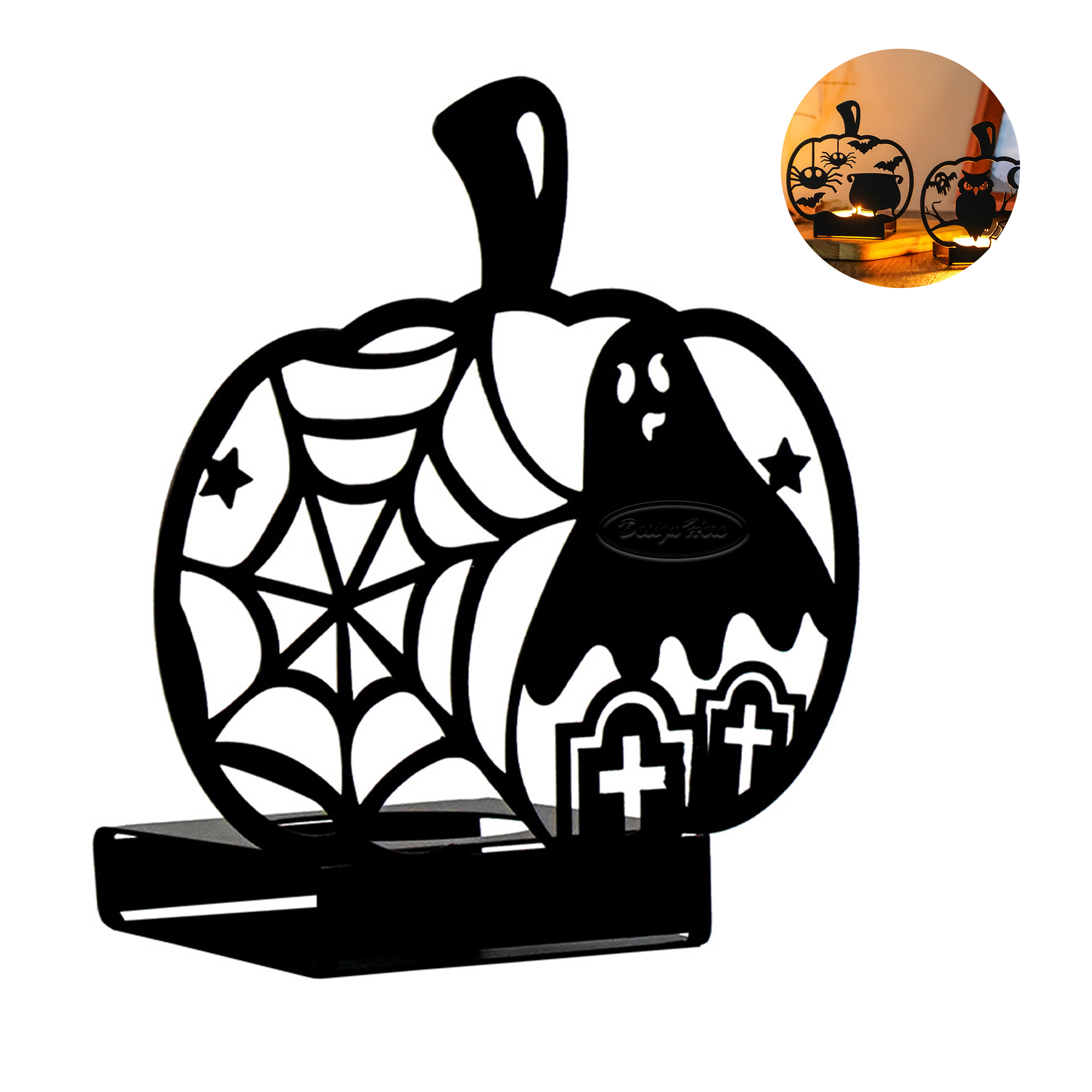 Elegant Iron Candle Holder for Halloween Decor