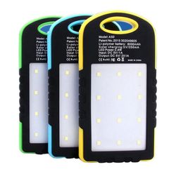 8000mAh Recharger Solar Power Bank with LED Flashlight - Thumbnail 2