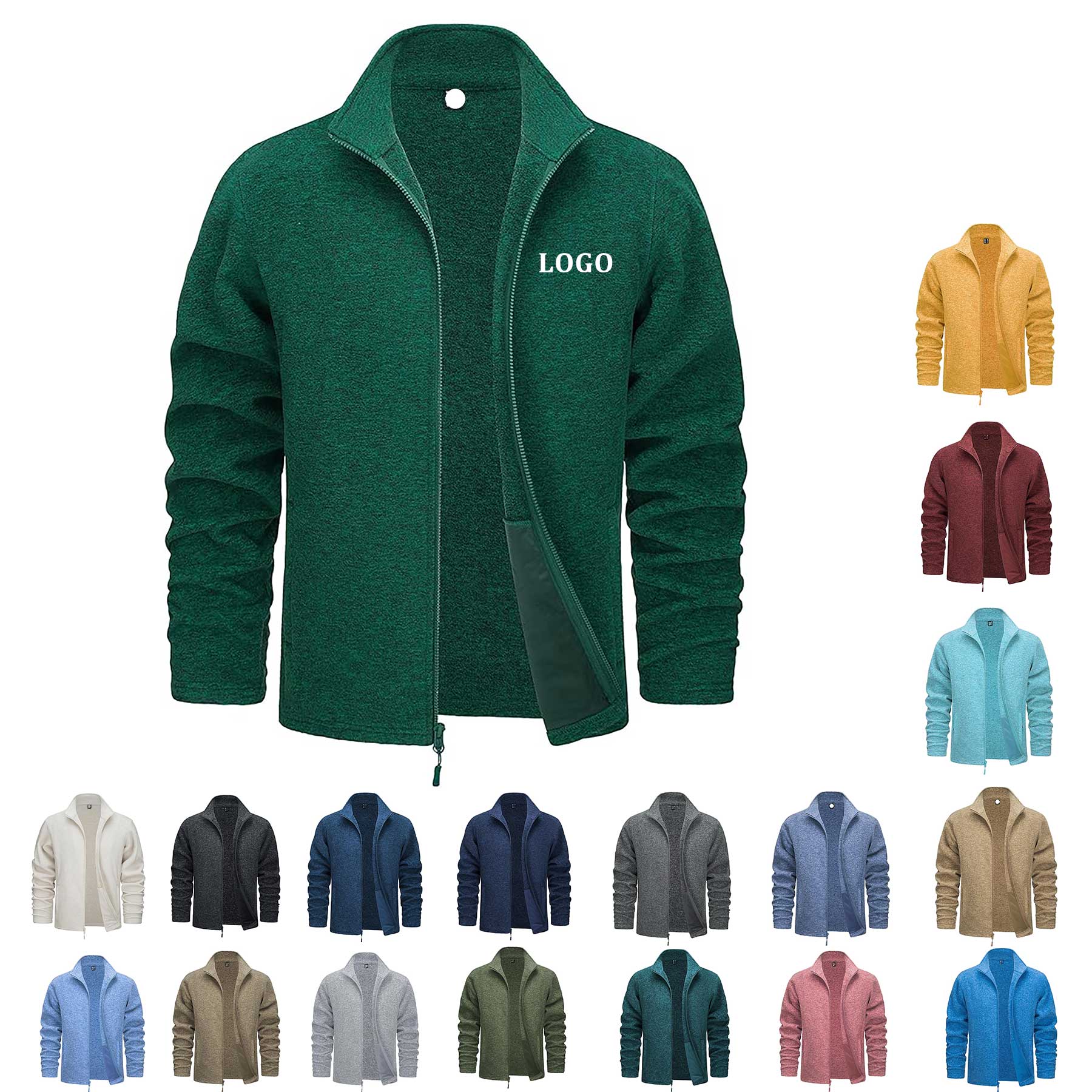 "Men Zipper Fleece Jacket Full zipper" 41