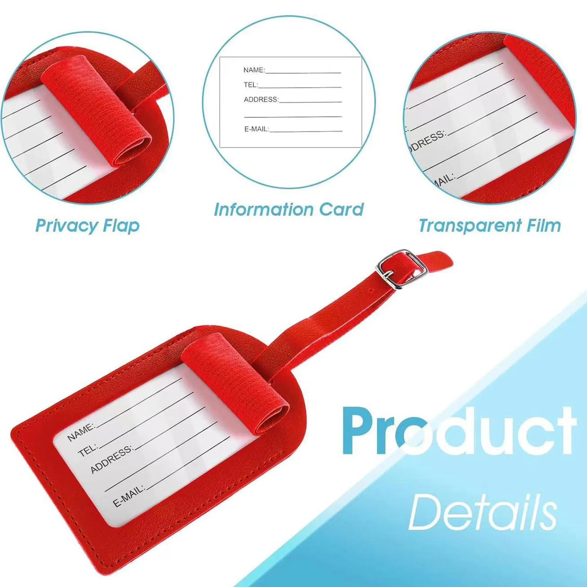PU Leather Luggage Tag With Custom Logo 15
