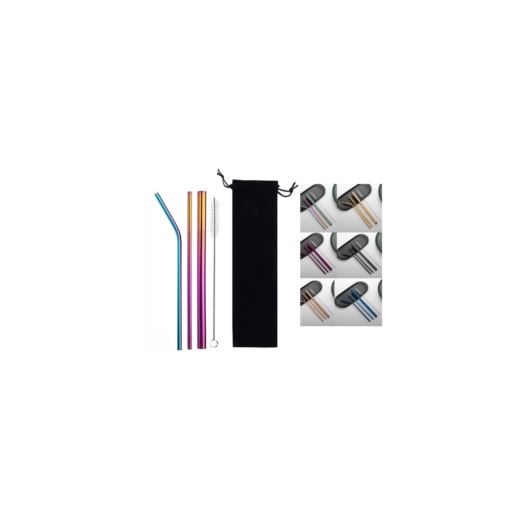 Reusable Stainless Steel Straw w/ Cleaning Kit