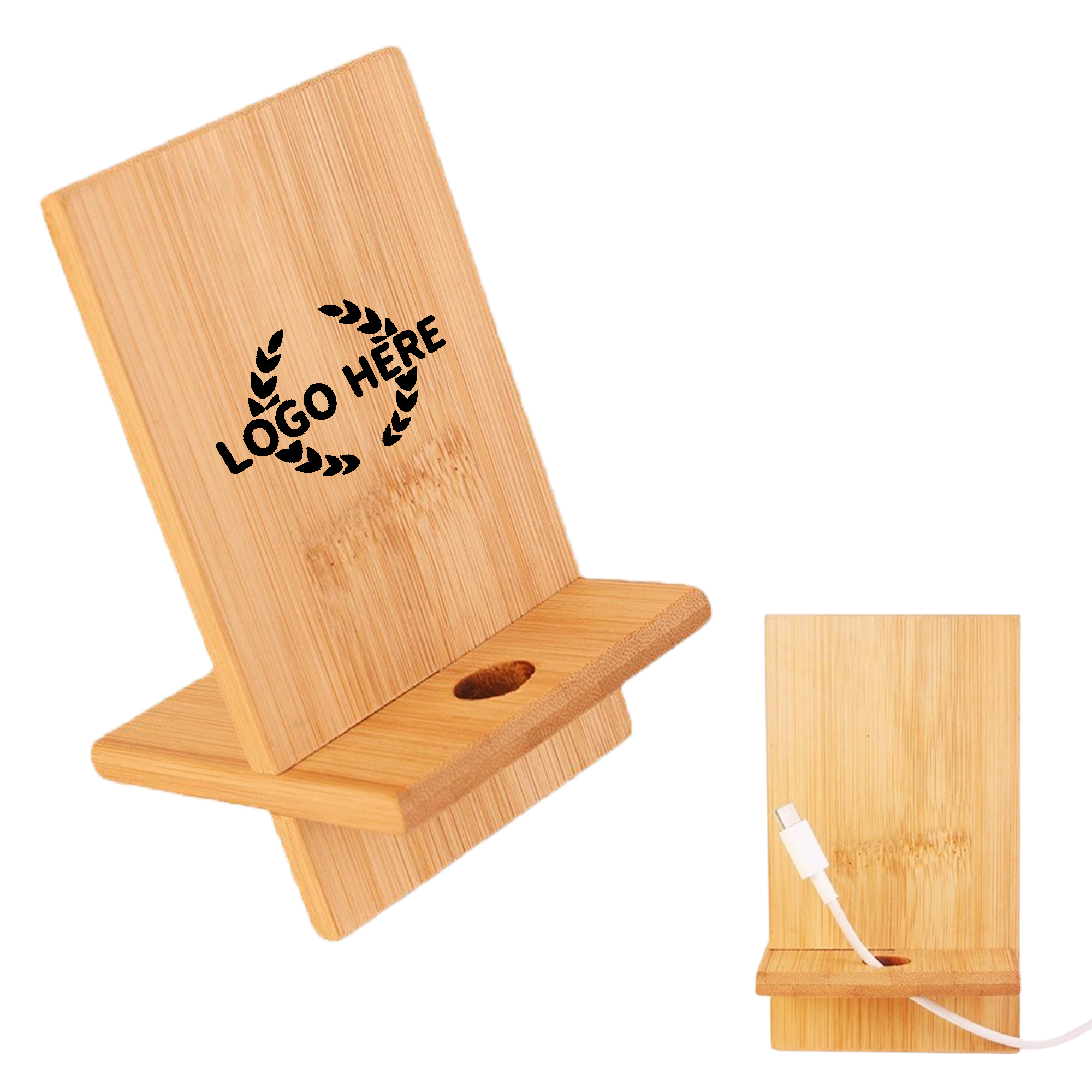 Eco-Friendly Bamboo Mobile Holder With Cutout 4