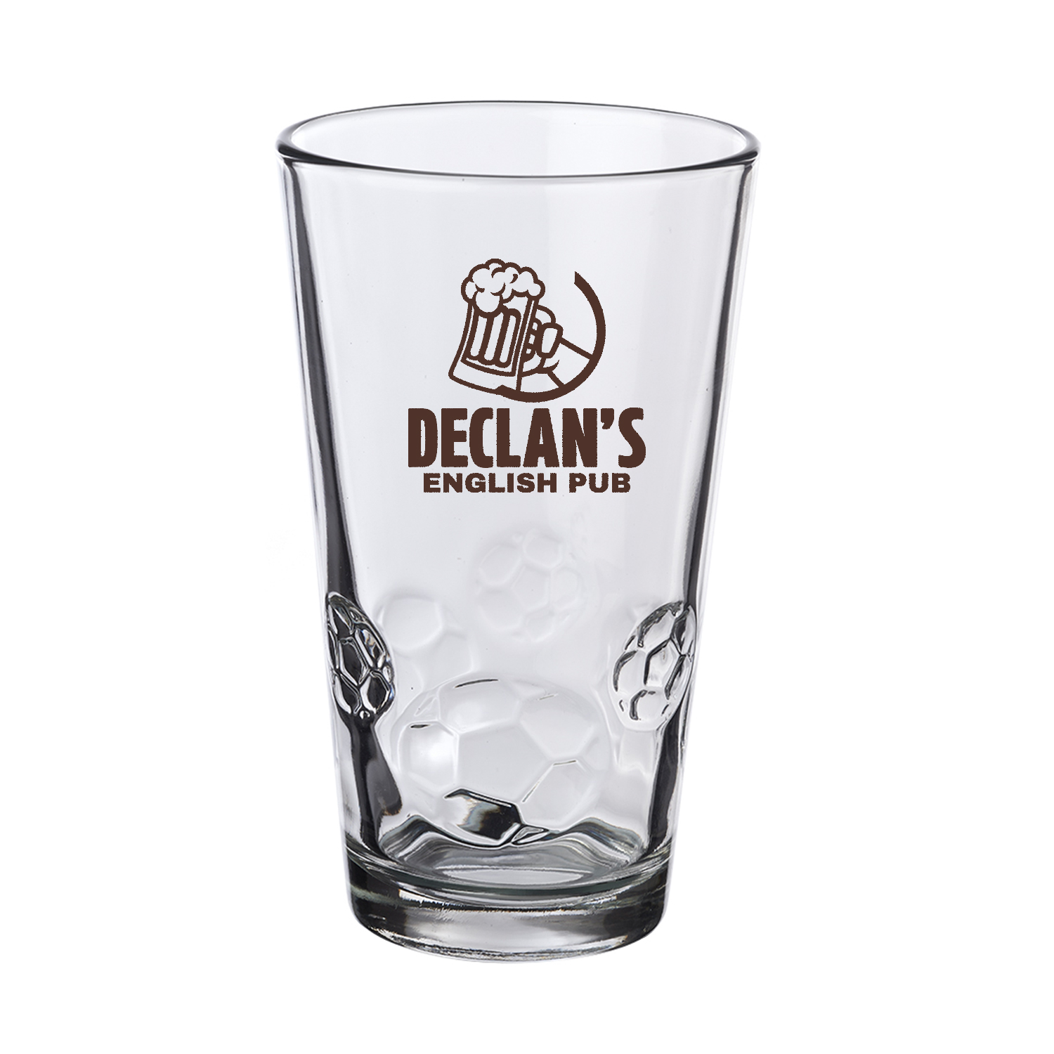 16 oz. Soccer Bottomed Pint Glass (1 Color Imprint)