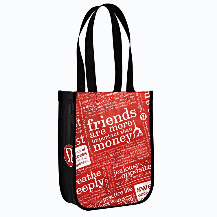 Laminated Non Woven Round Cornered Lululemon Style Promotional Bag 9 5 X12 X4