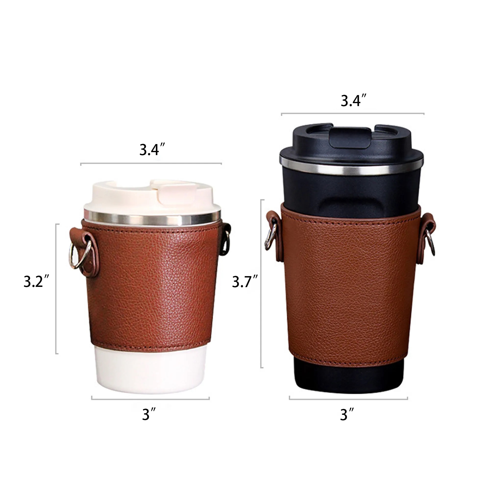 Cross-Strap Leather Beverage Sleeve 8