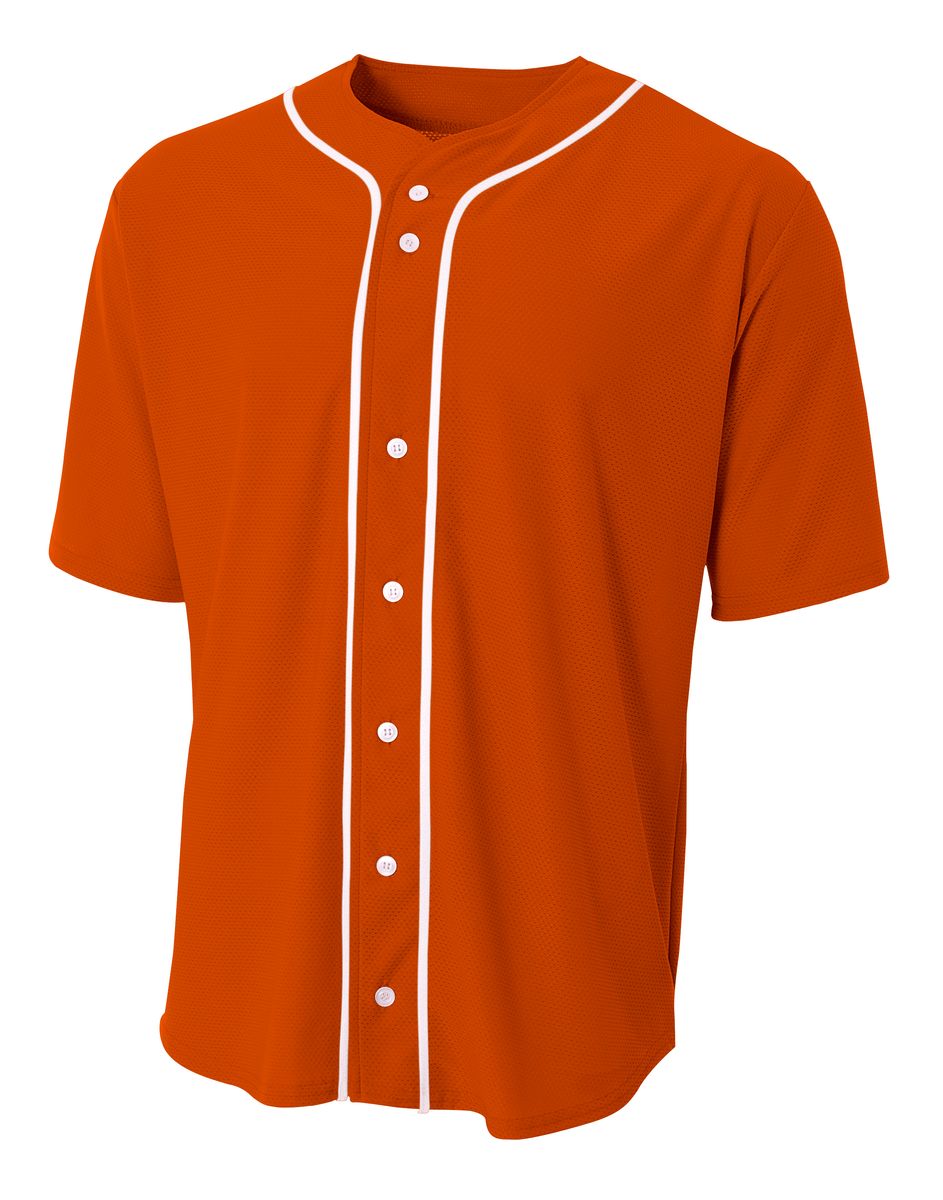 A4 Short Sleeve Full Button Baseball Jersey 4