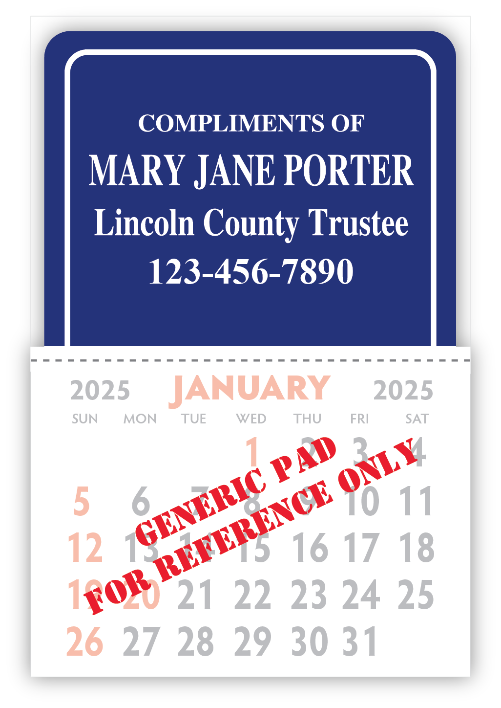 Designer Shaped Kwik-Stik 6 Mill Smooth Vinyl Calendar Standard Design 4