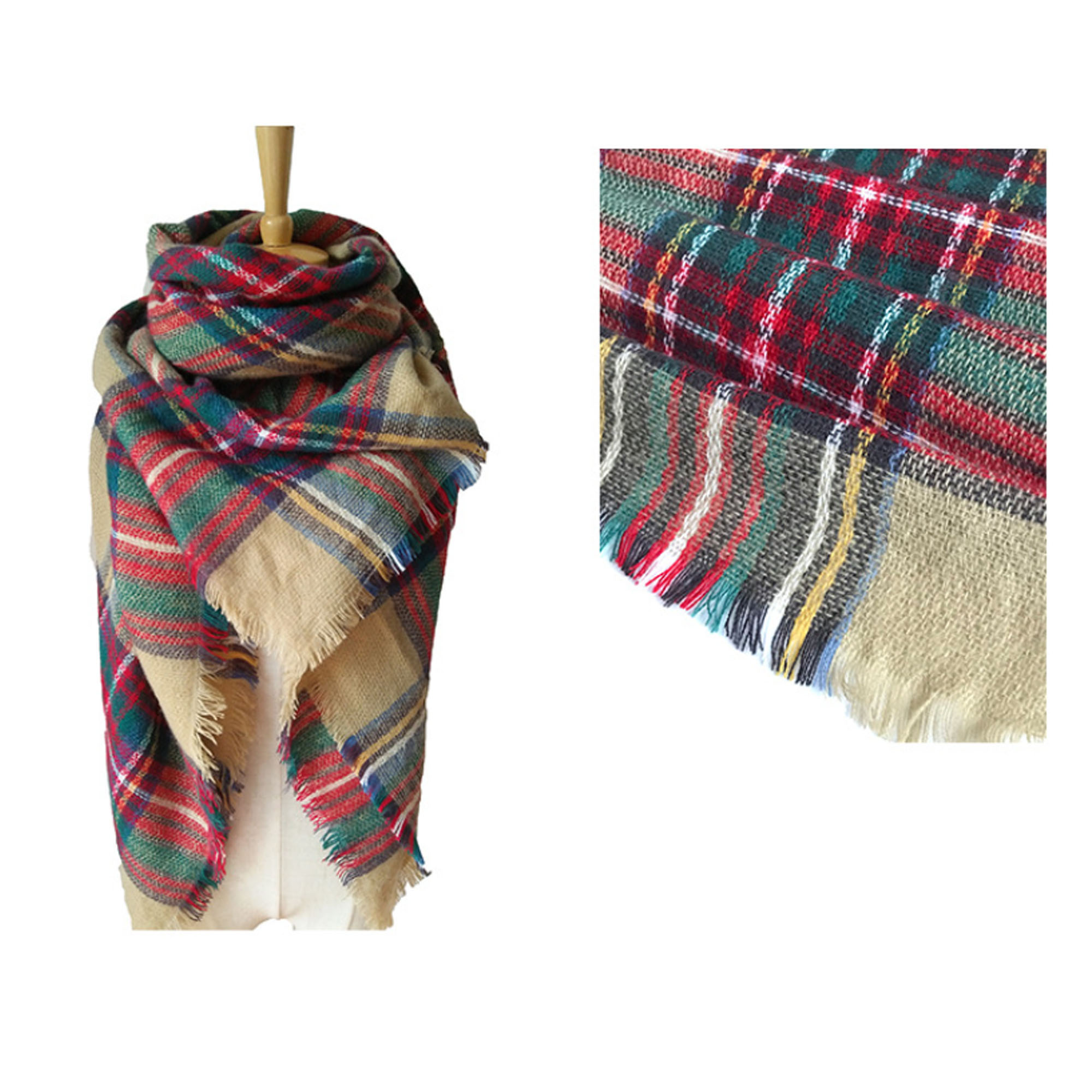 Imitation Cashmere Oversized Plaid Scarf for Cold Seasons 9