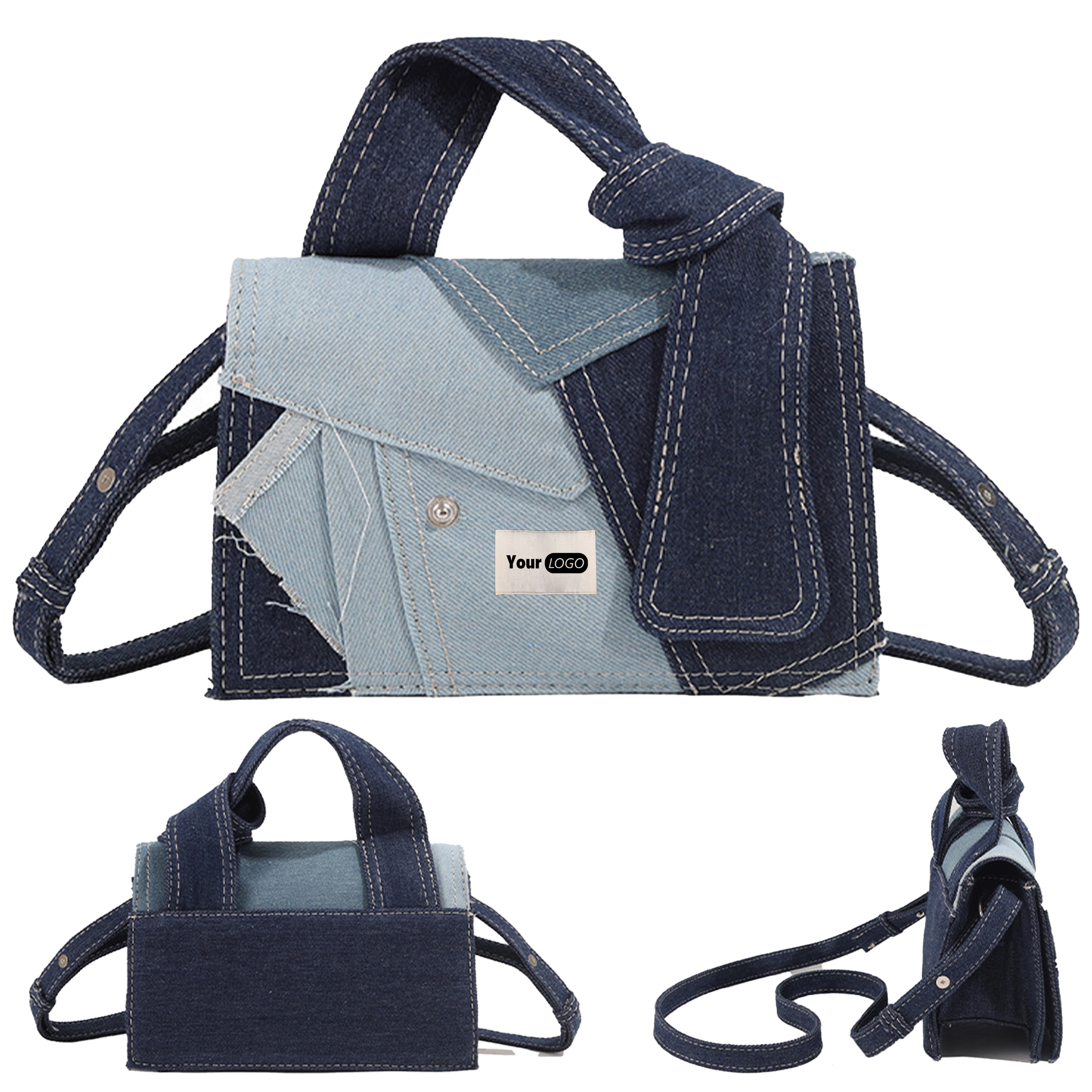 Denim Leisure Splicing Crossbody Bag 6