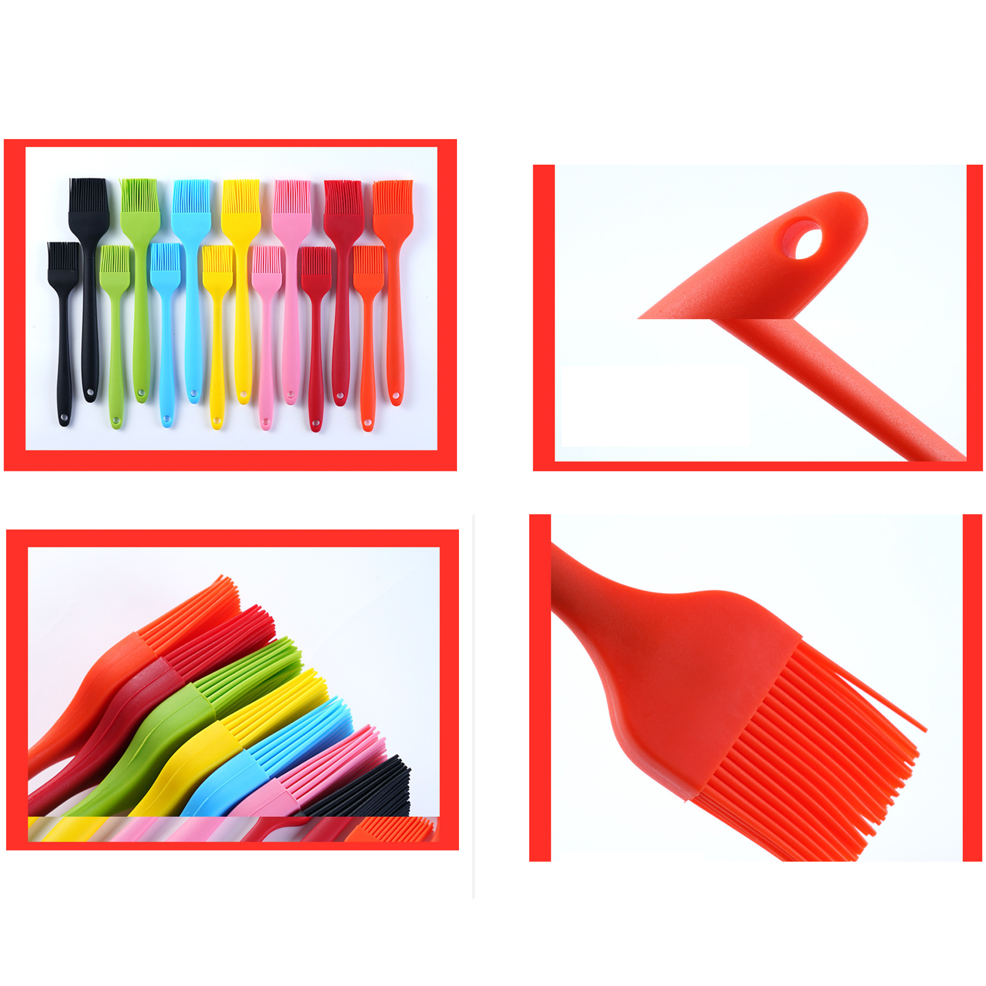 Heatproof Silicone BBQ Brush Non Stick Easy Clean 7