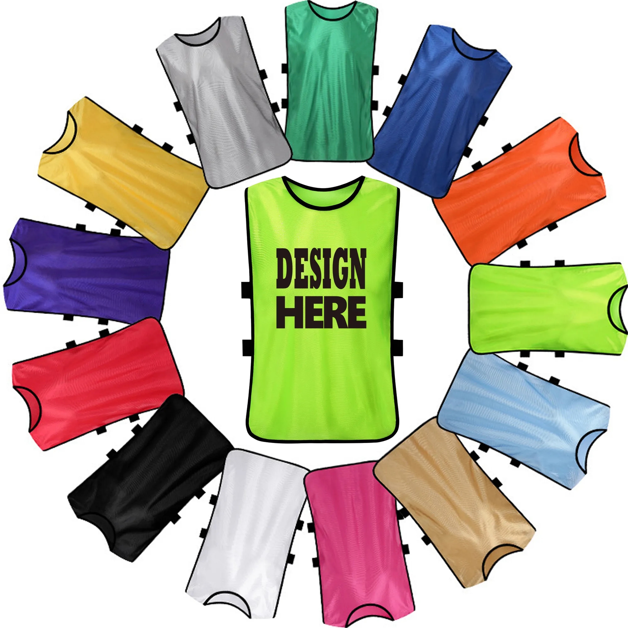 Soccer Scrimmage Vest Practice Training Waistcoat 21