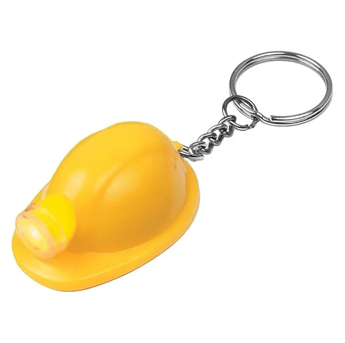 Safety Helmet LED Light Up Flashlight Keychain 4
