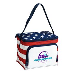 600D Polyester Insulated Stars & Stripes 6 Can Cooler Bag (Cooler, Bags)