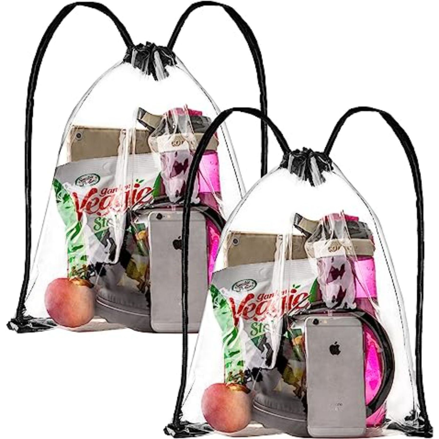 Stadium Cinch Sacks Bag Clear PVC Drawstring Backpack