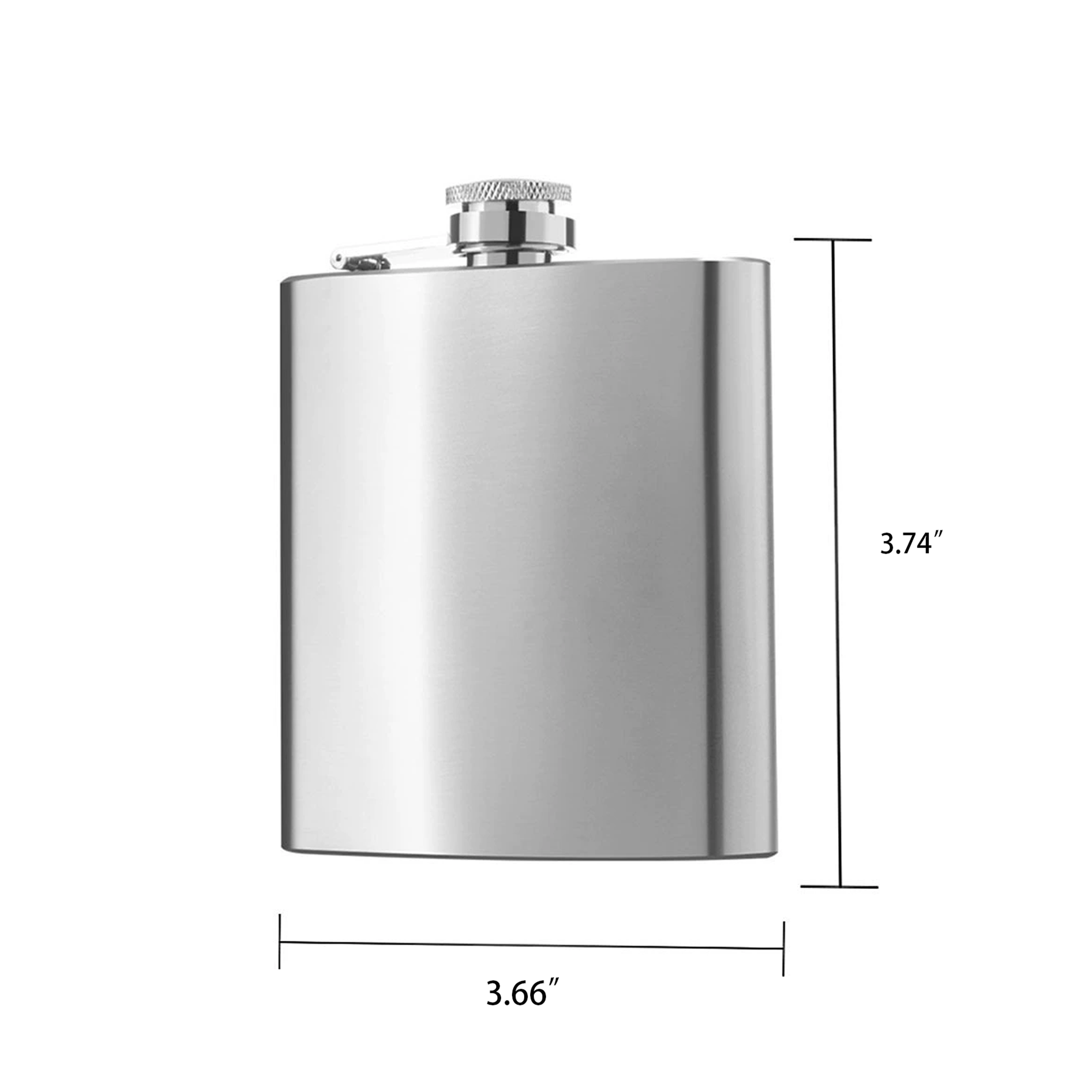 Outdoor 6OZ Portable Stainless Steel Shiny Hip Flask 4