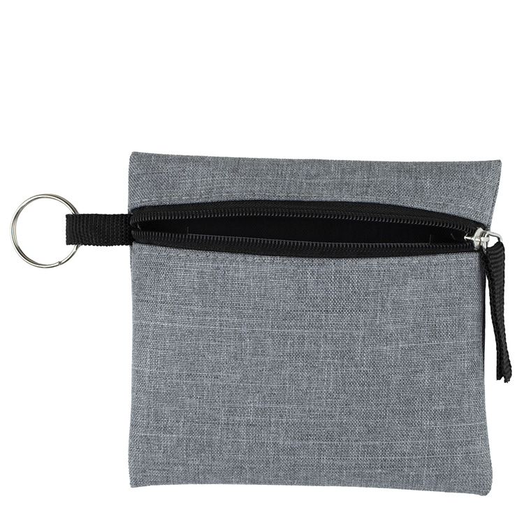 4-1/2" W x 4-1/2" H "CAPRI" Heathered Gray Zipper Pouch 20