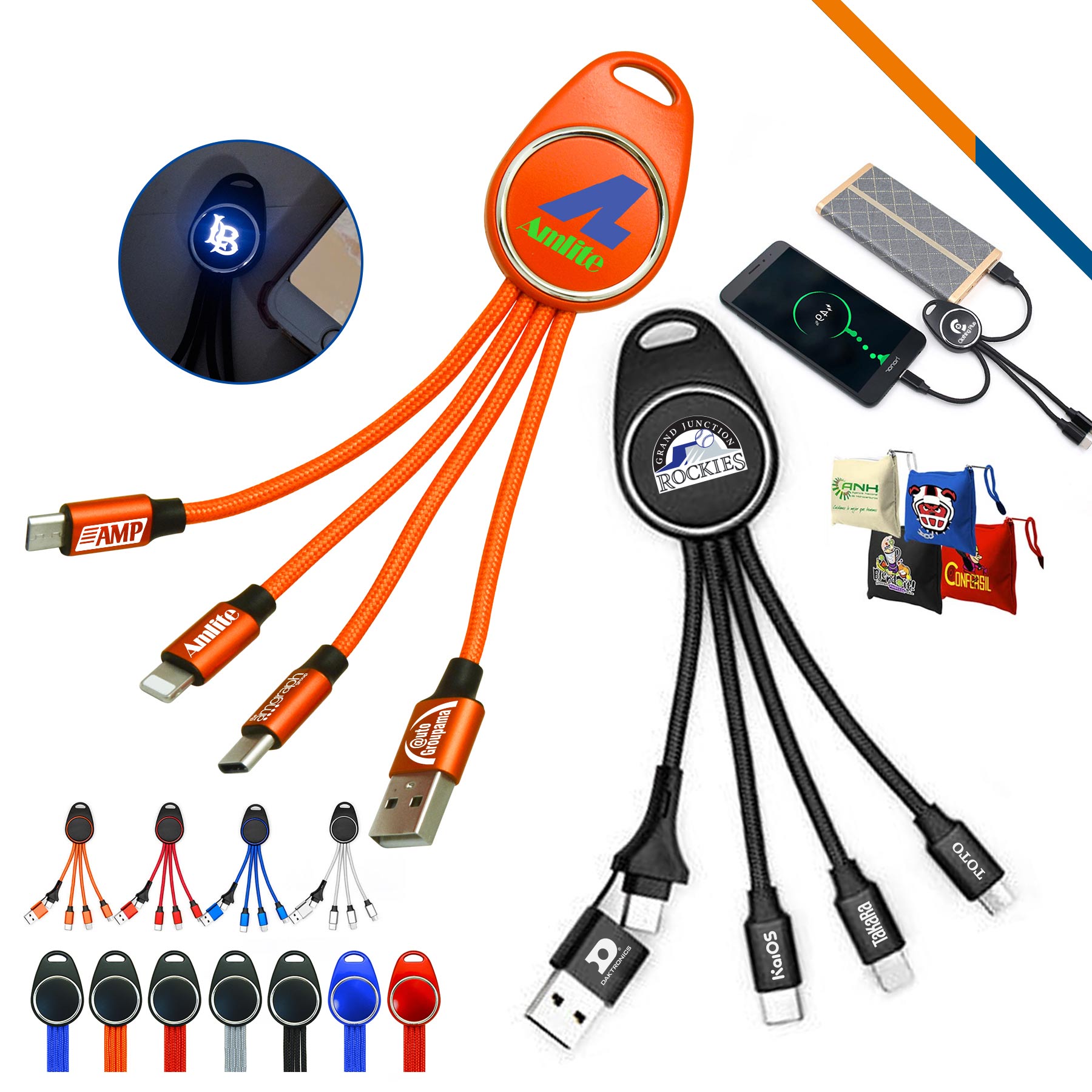 Hamilton Keychain Light Up Charging Cable 8