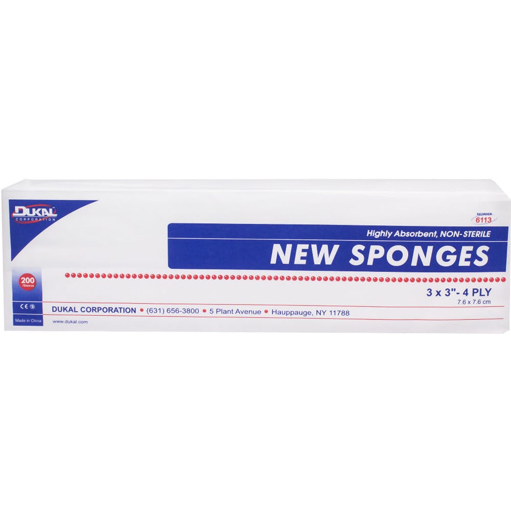Non-Sterile New Sponge - 4 Ply 200 Pack 3" x 3" 3