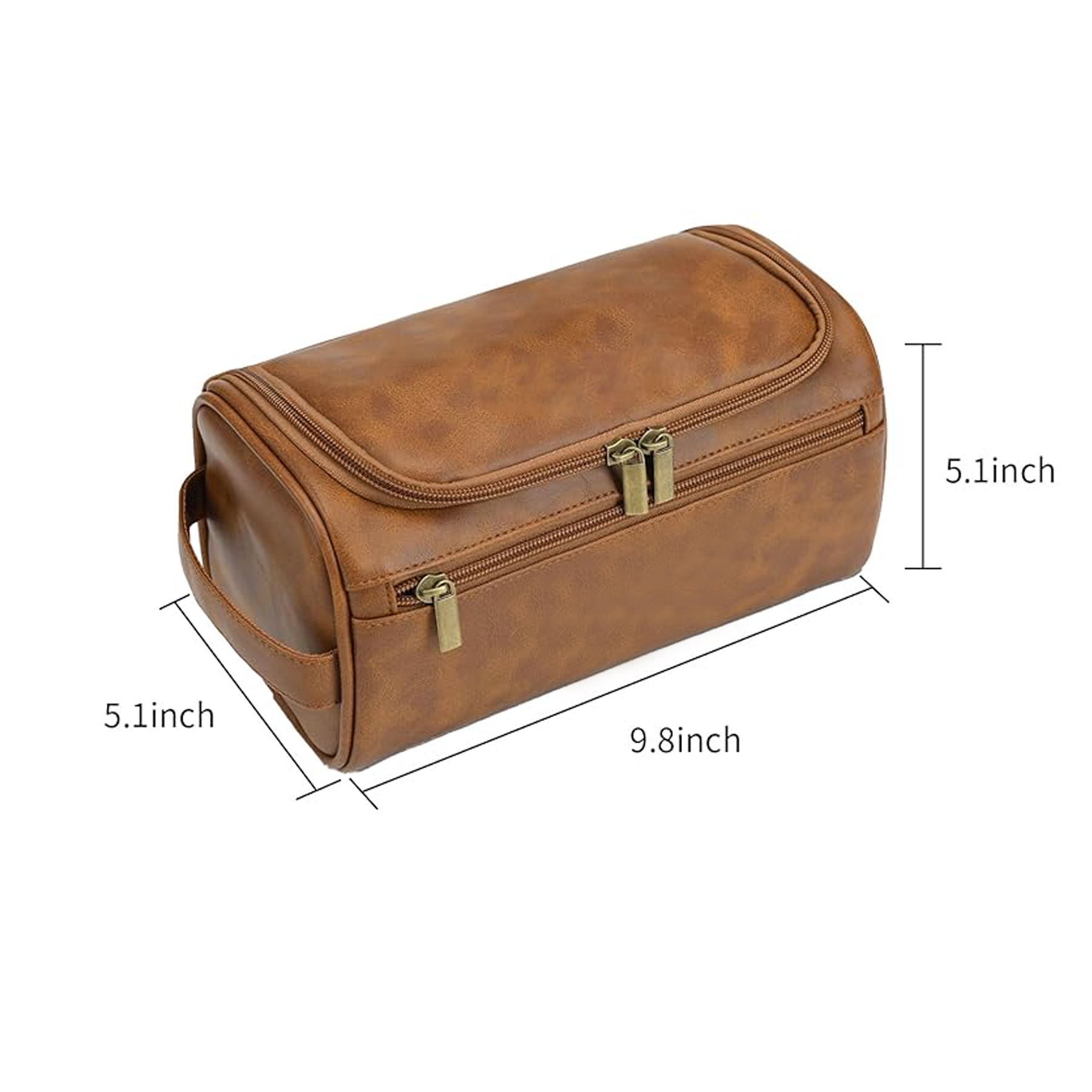 Personalized Leather Toiletry Bag with Hook 7