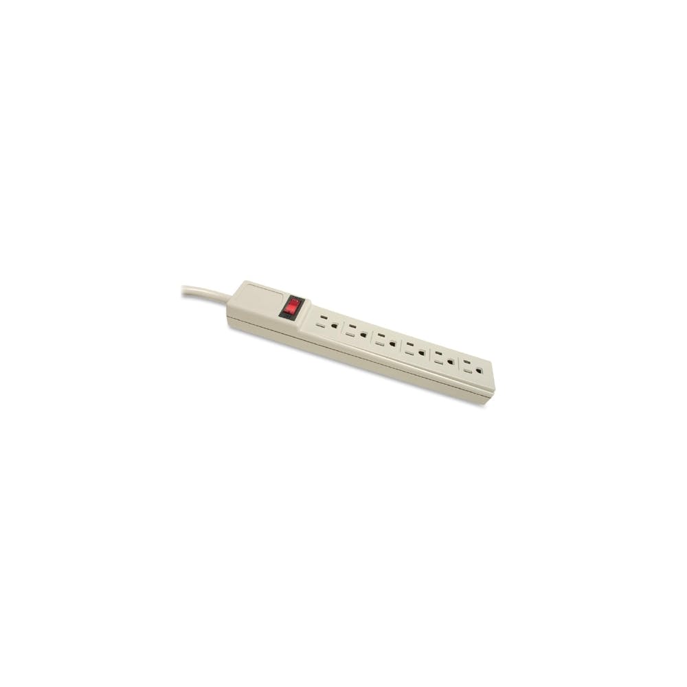 6 Outlet Power Strips - Built-in Circuit Breaker 6' Cord Gray 2