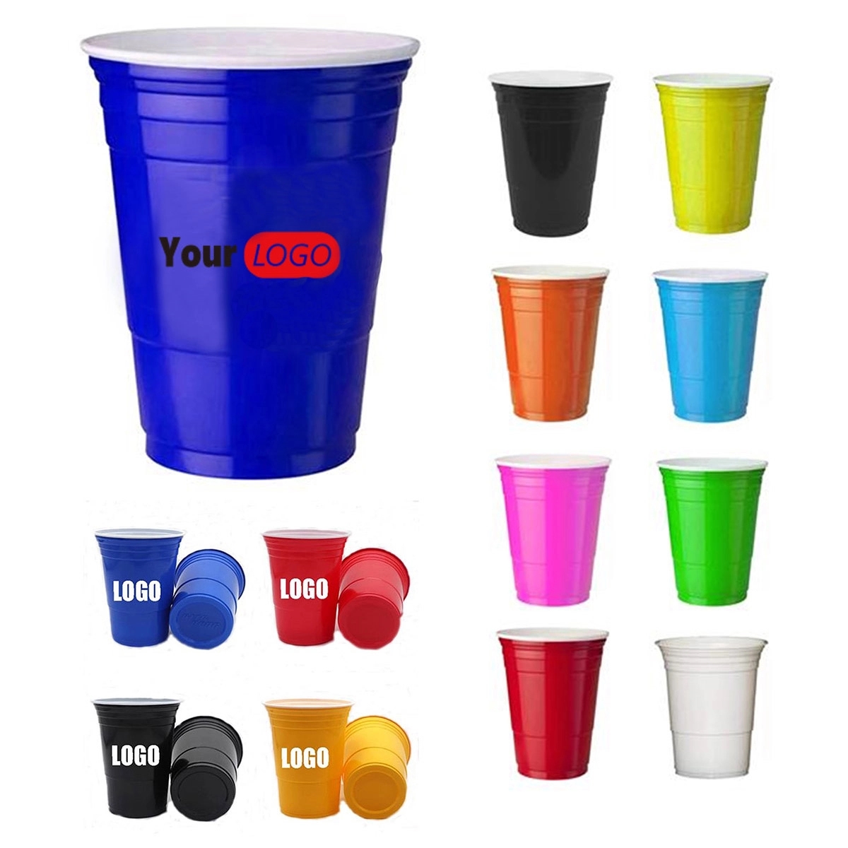 10 oz clear plastic cups with lids 10 oz. Blank Recyclable Plastic Cup main image 0