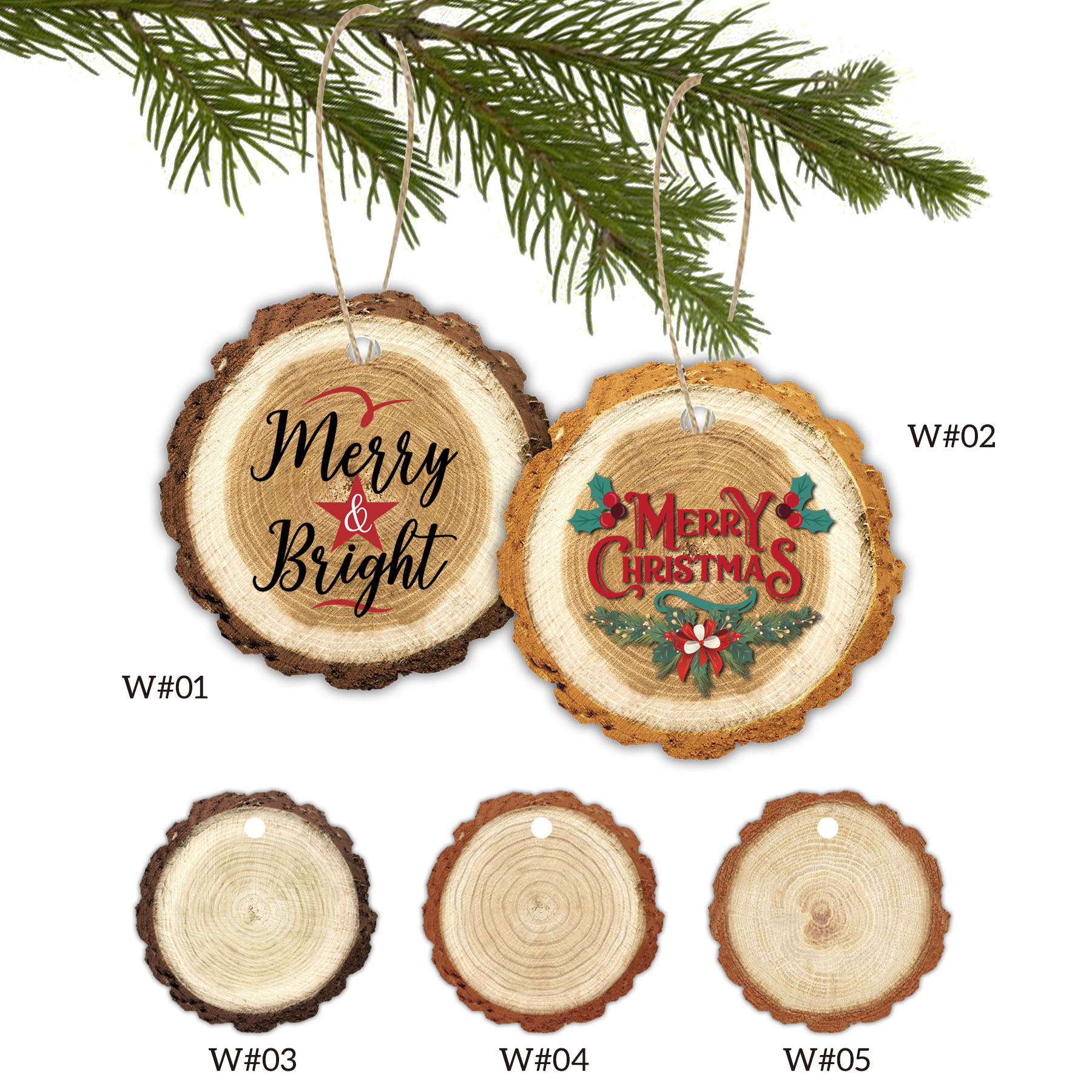 3" Full Color Christmas Ornament - Trunk w/ hemp rope 13